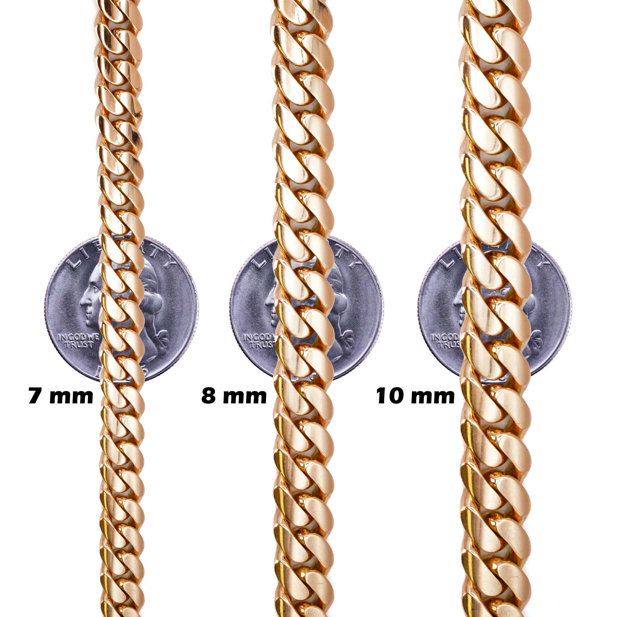 10K Rose Gold Cuban Link Chains - Image 3