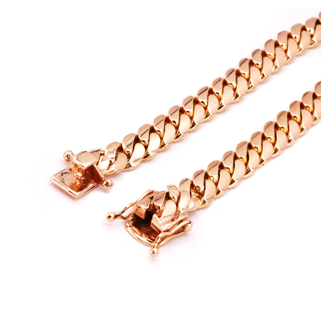 14K Rose Gold Cuban Link Chains - Image 5