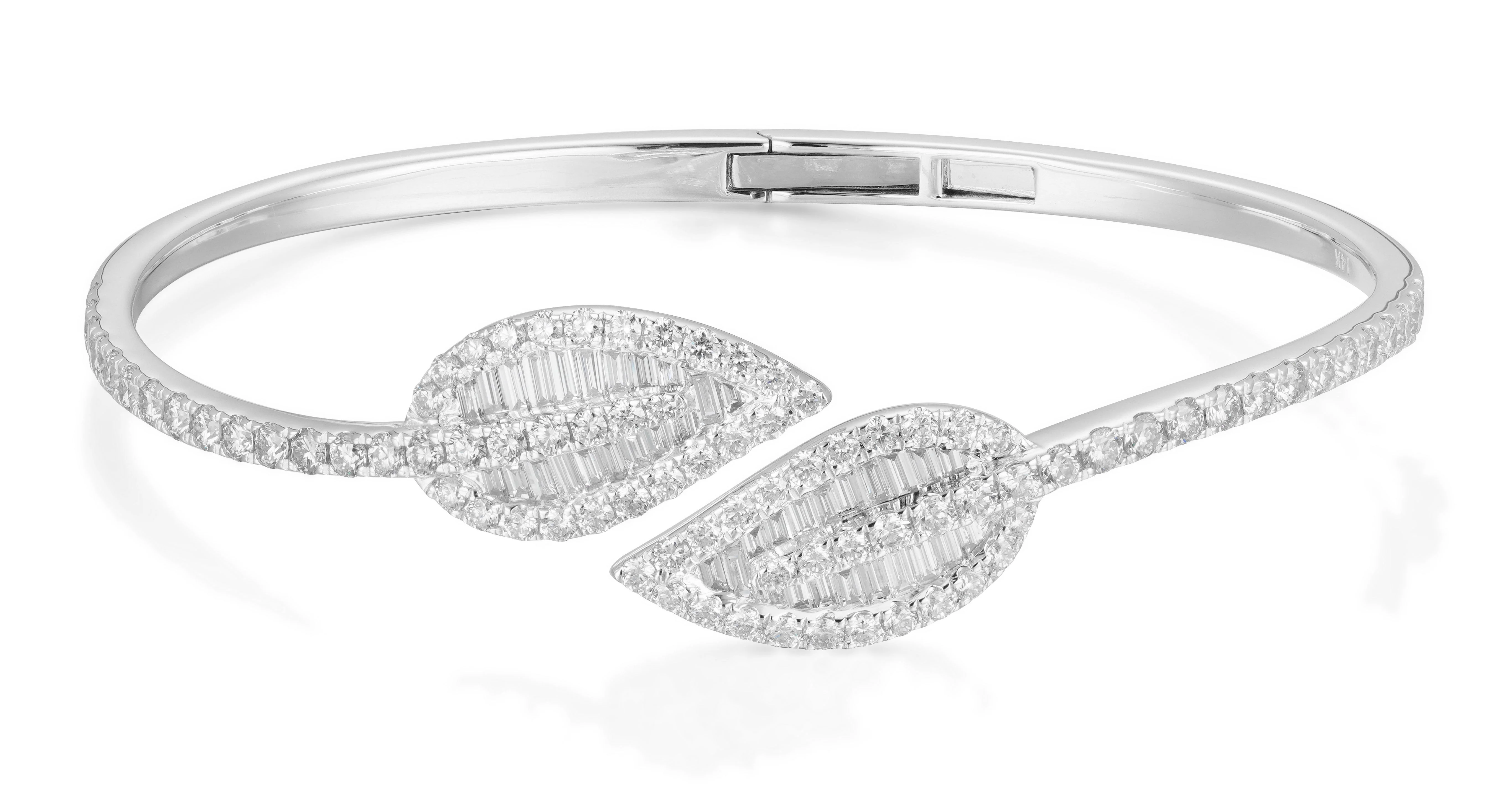 Twin Leaves Diamond Bangle - Image 3