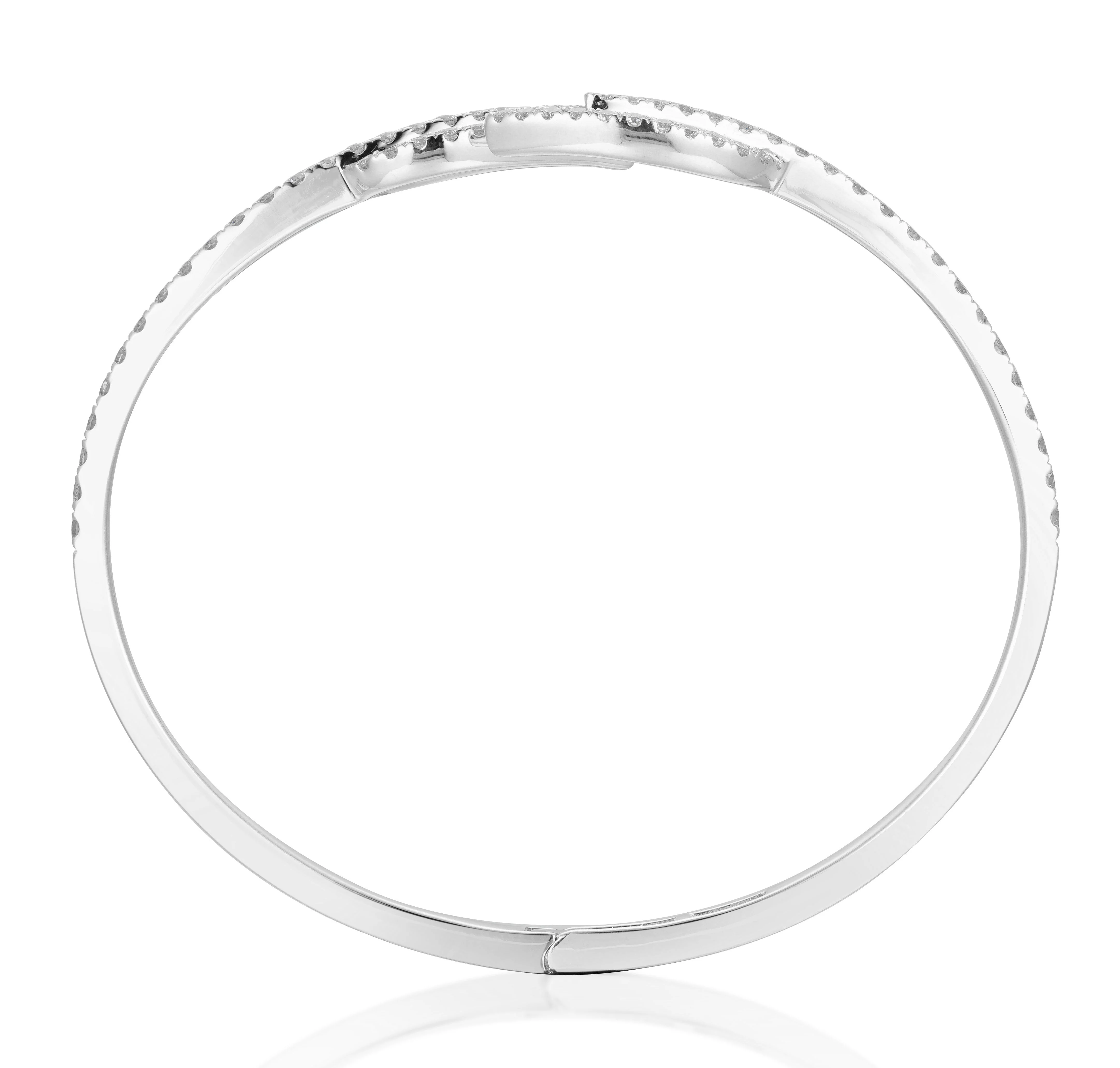 Twin Leaves Diamond Bangle - Image 4