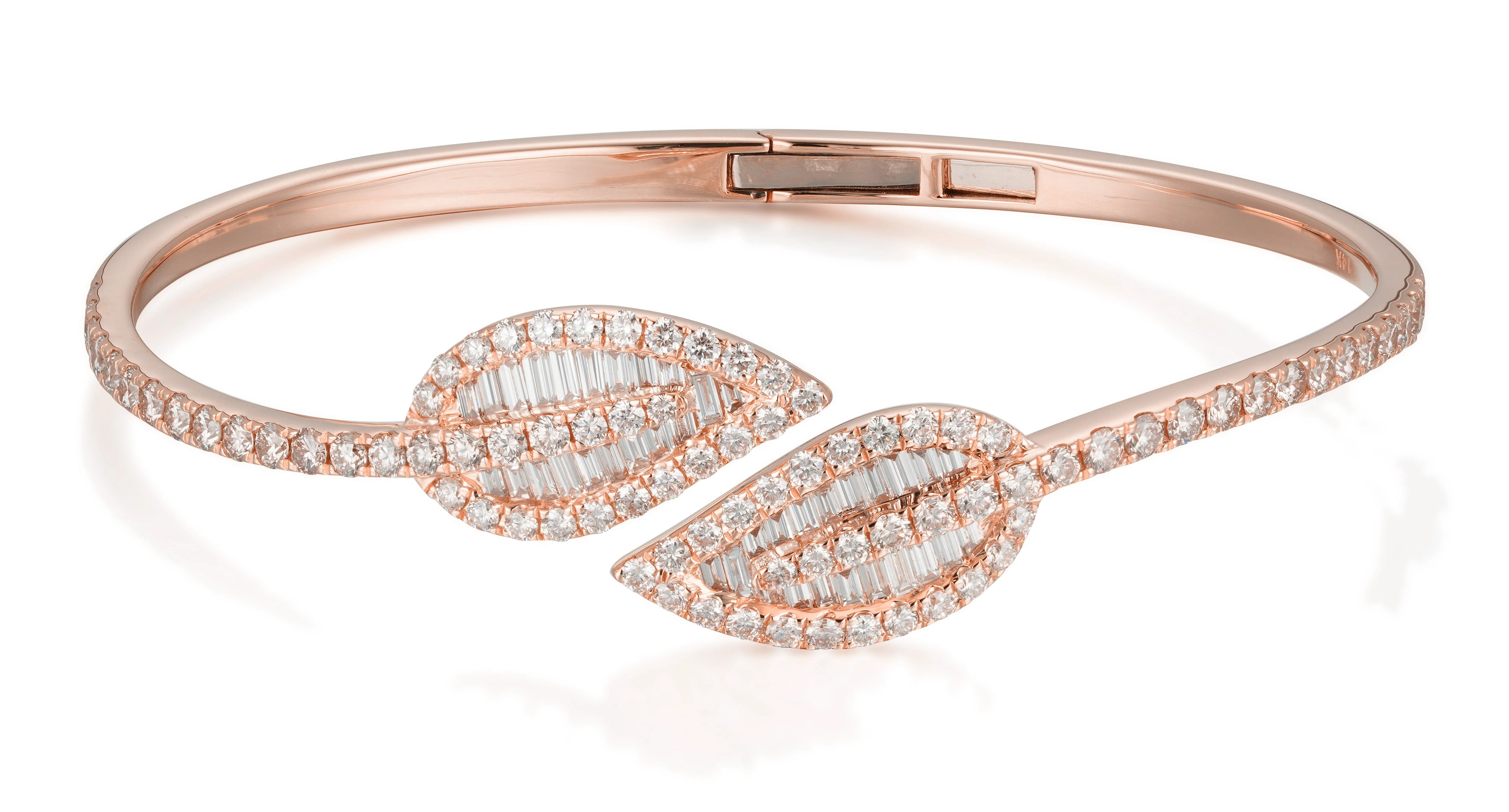 Twin Leaves Diamond Bangle - Image 5