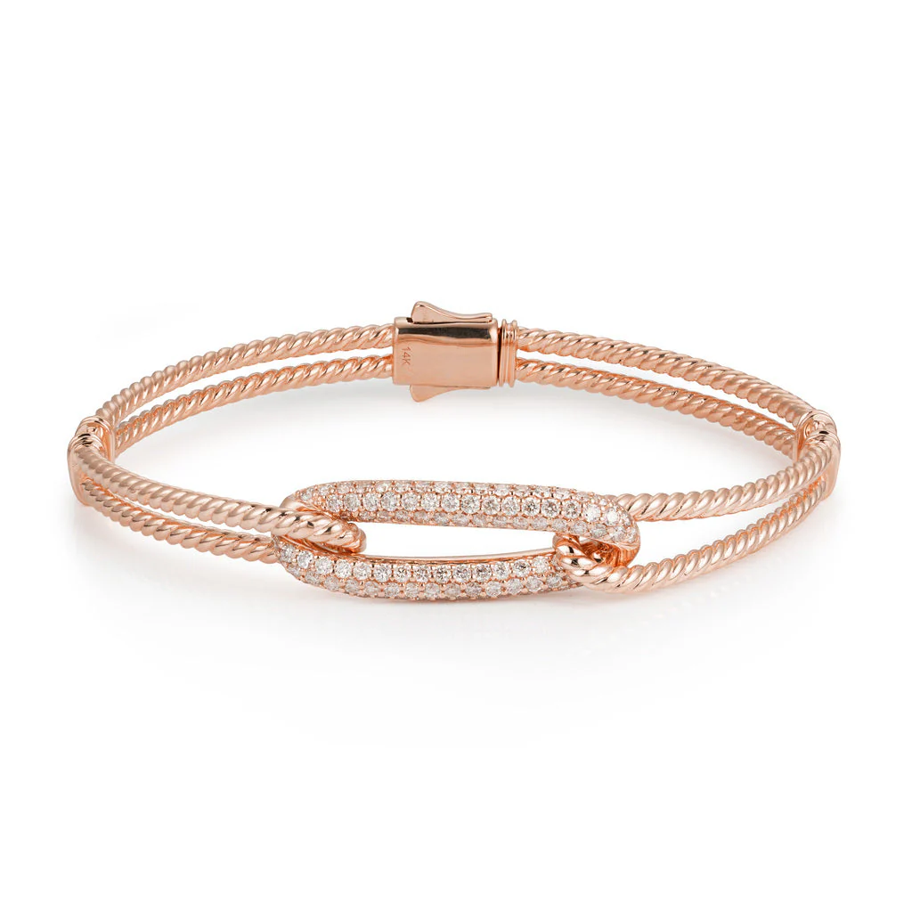 Dainty Ropes Diamond Bangle - Image 3