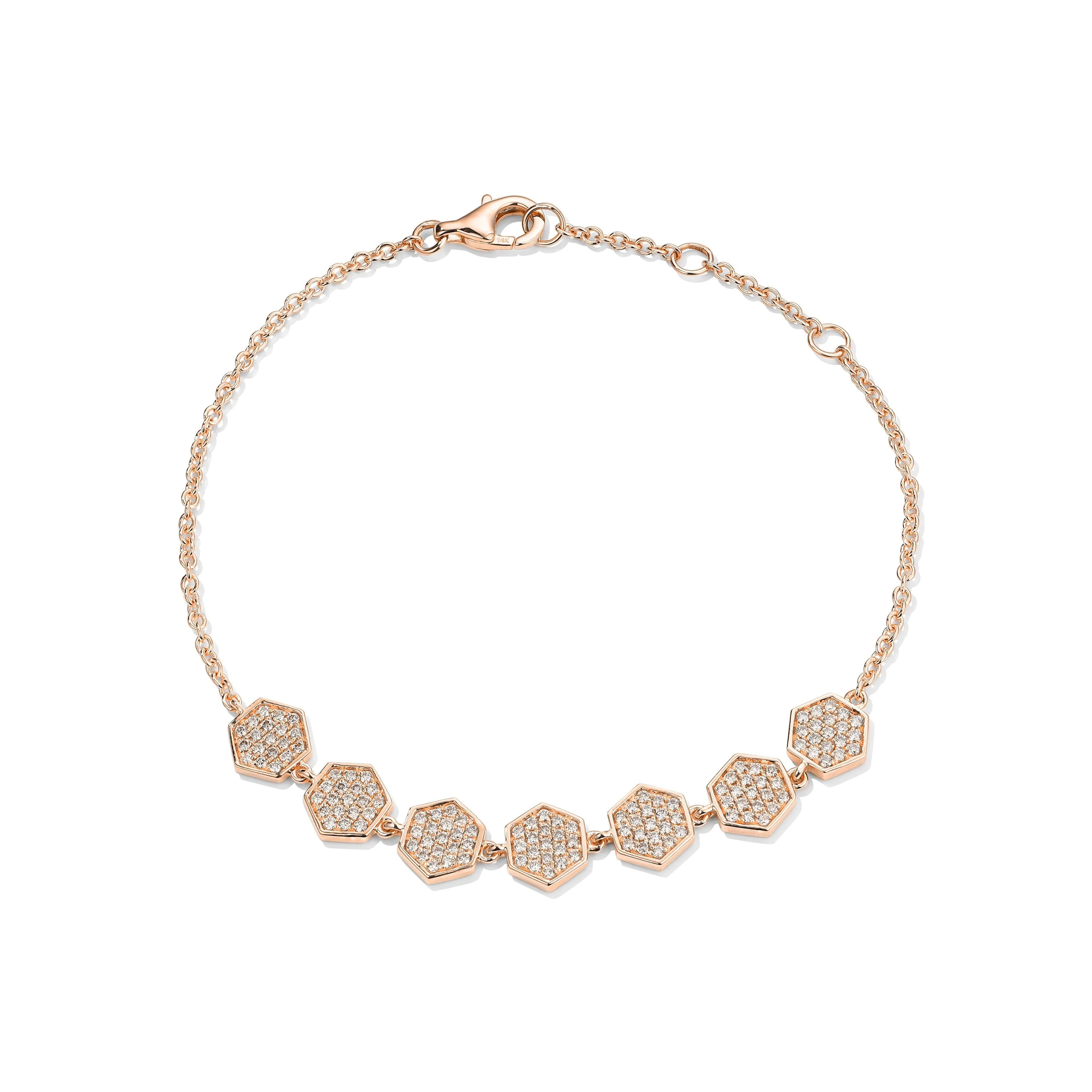 Hex Link Diamond Bracelet - Image 3