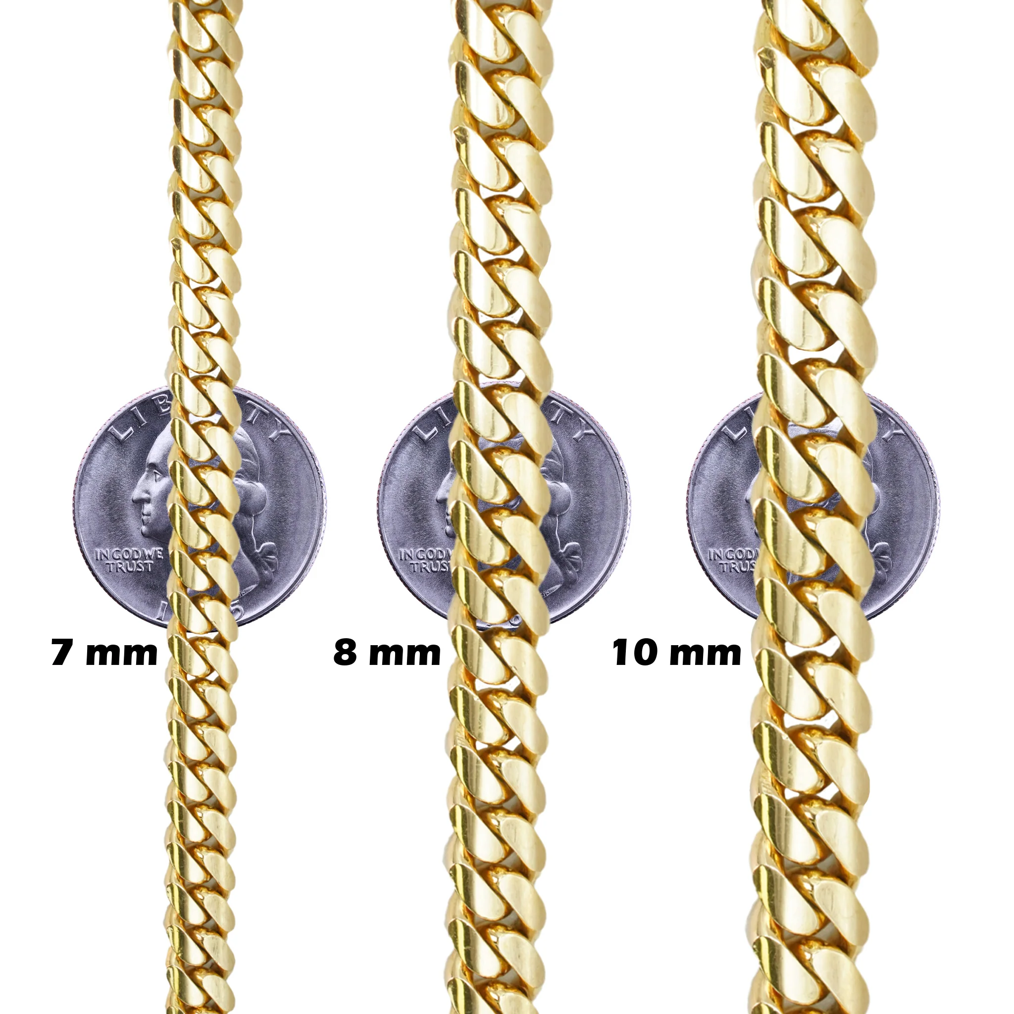 10K Yellow Gold Cuban Link Chains - Image 3