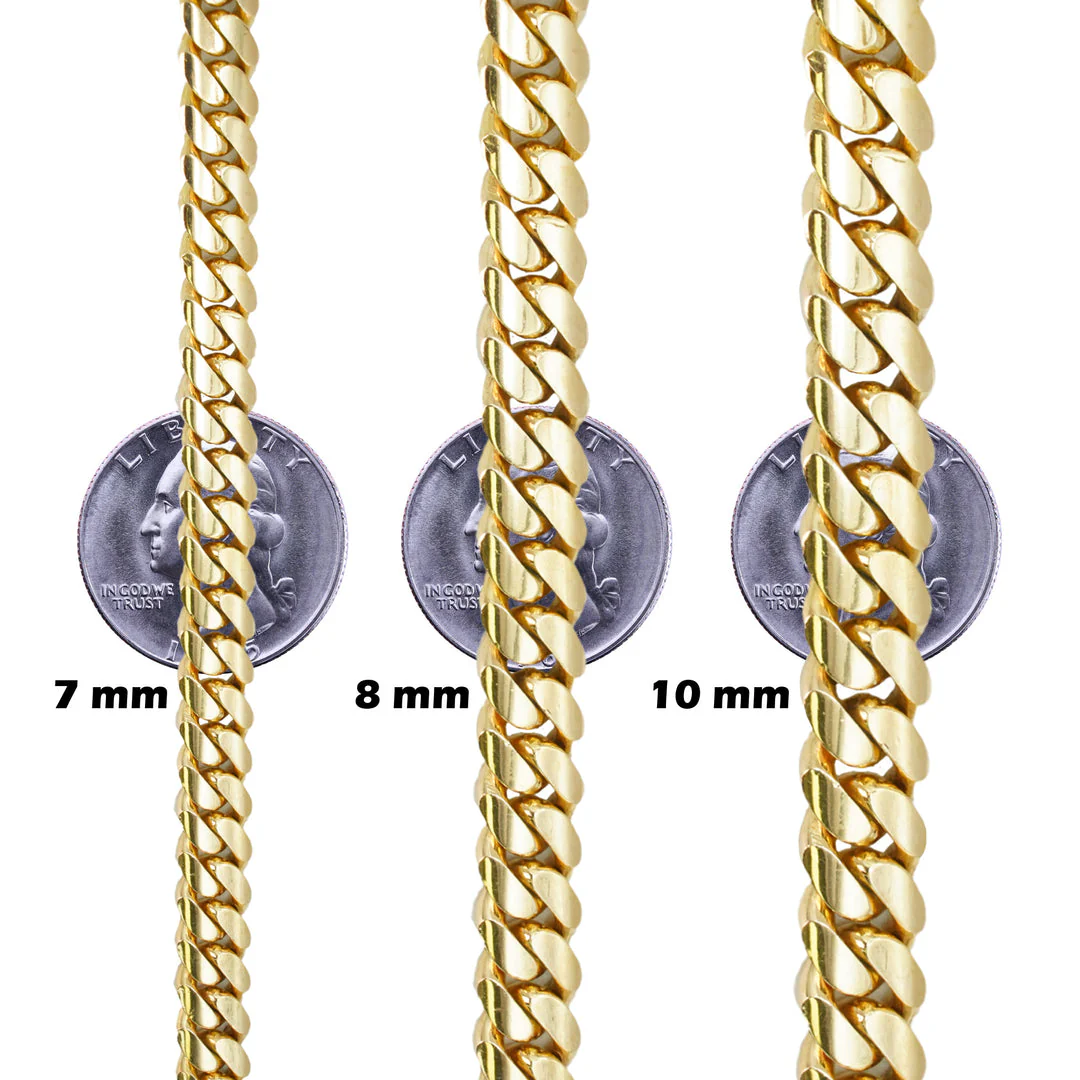 14K Yellow Gold Cuban Link Chains - Image 3