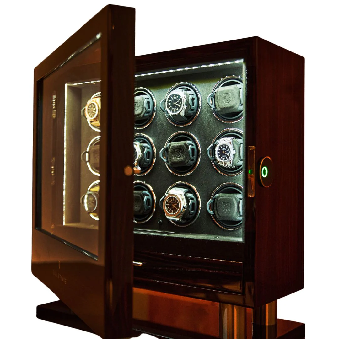 Billstone Enigma 12 Ebony Fingerprint Horizontal - Watch Winder - Image 4