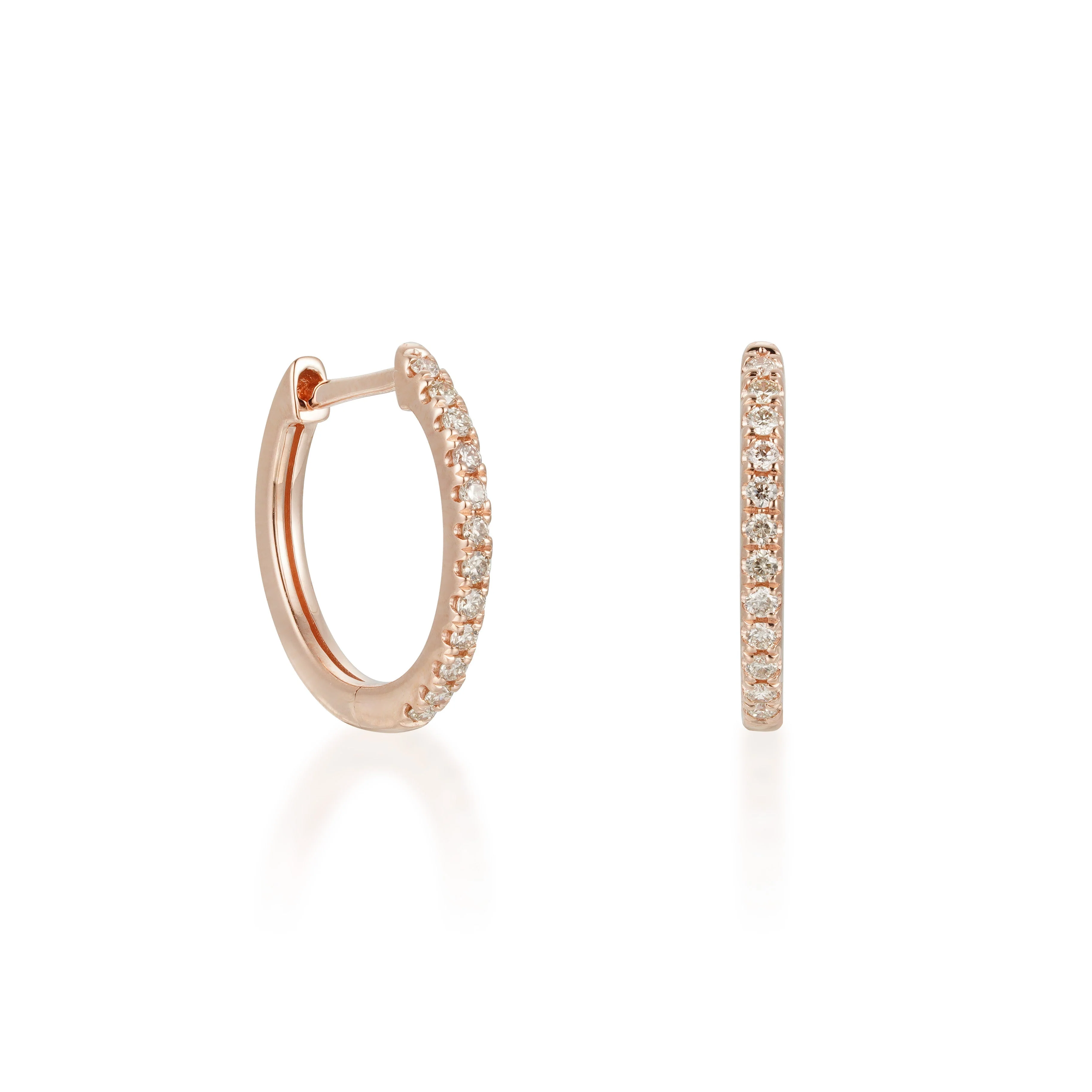 0.18 Carat Diamond Huggie Earrings - Image 3