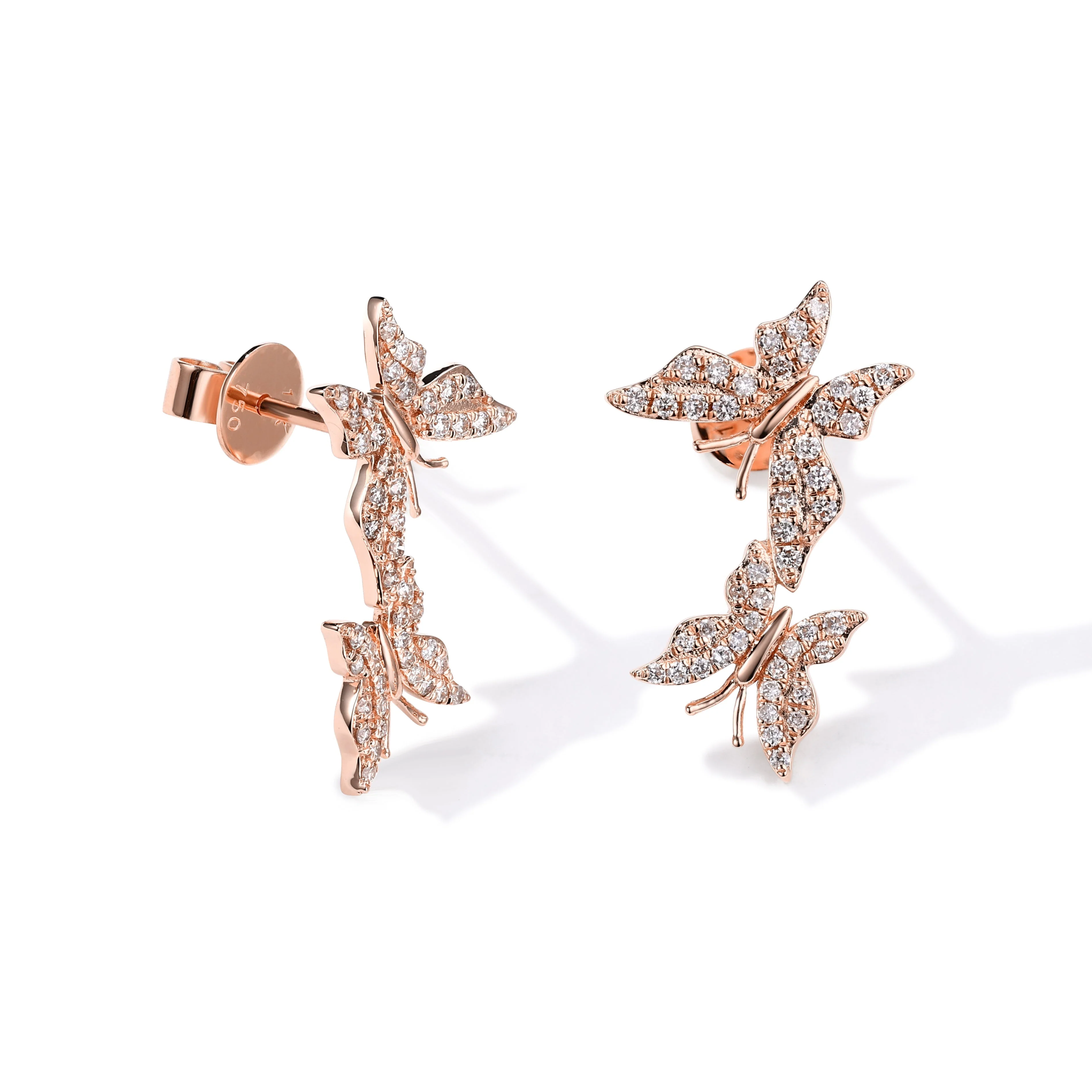 Twin Butterfly Diamond Earrings - Image 3