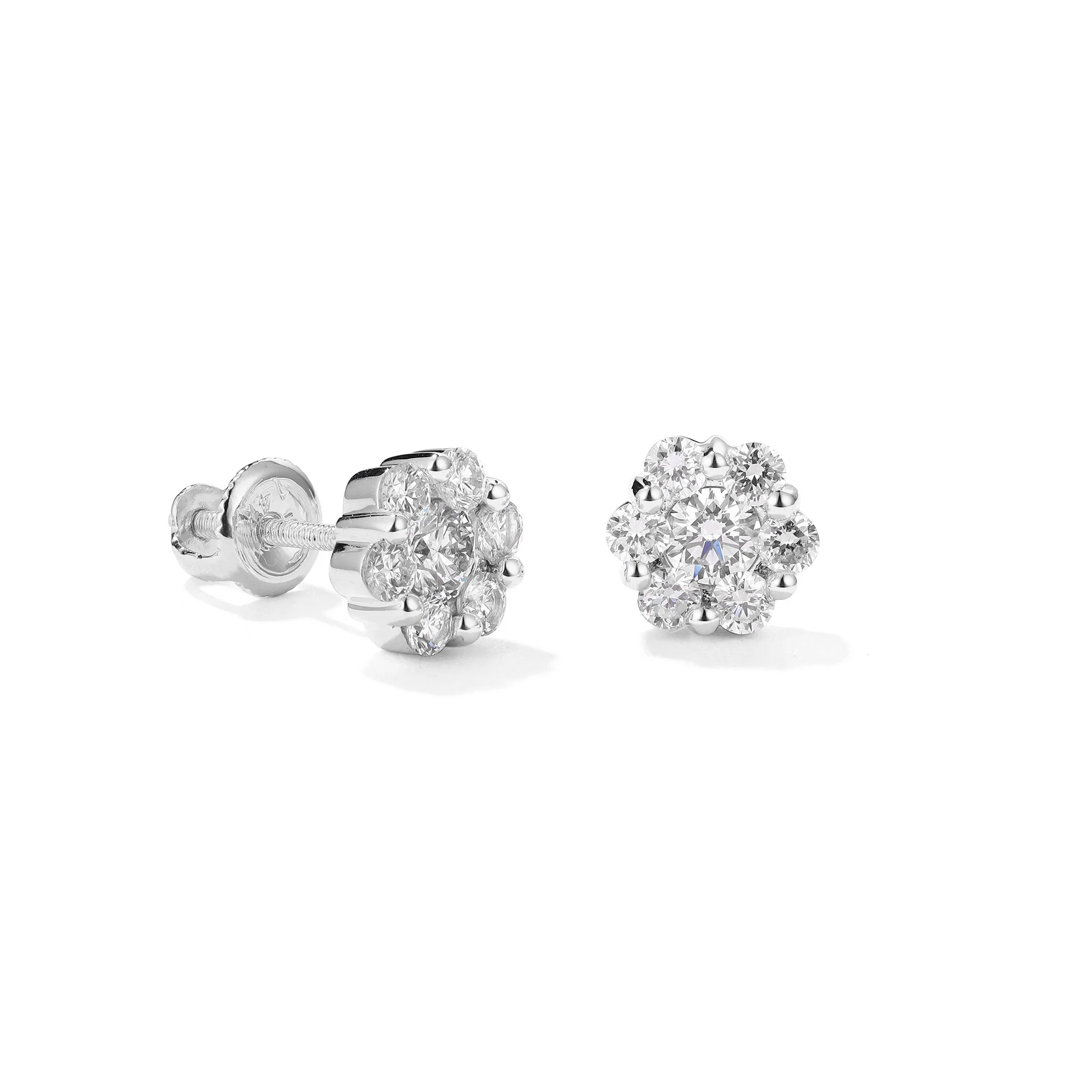 Flower Set Diamond Earrings - Image 2