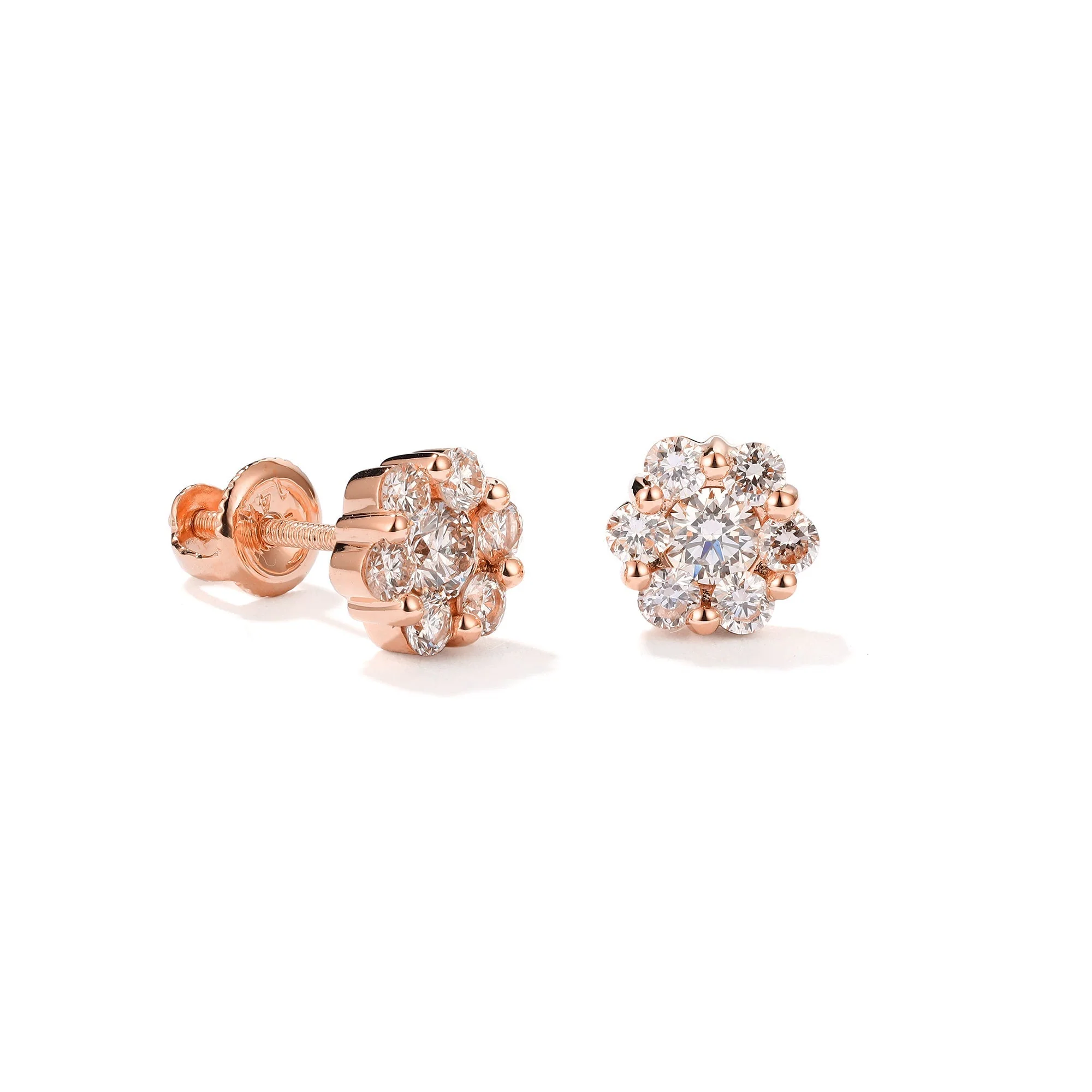 Flower Set Diamond Earrings - Image 3
