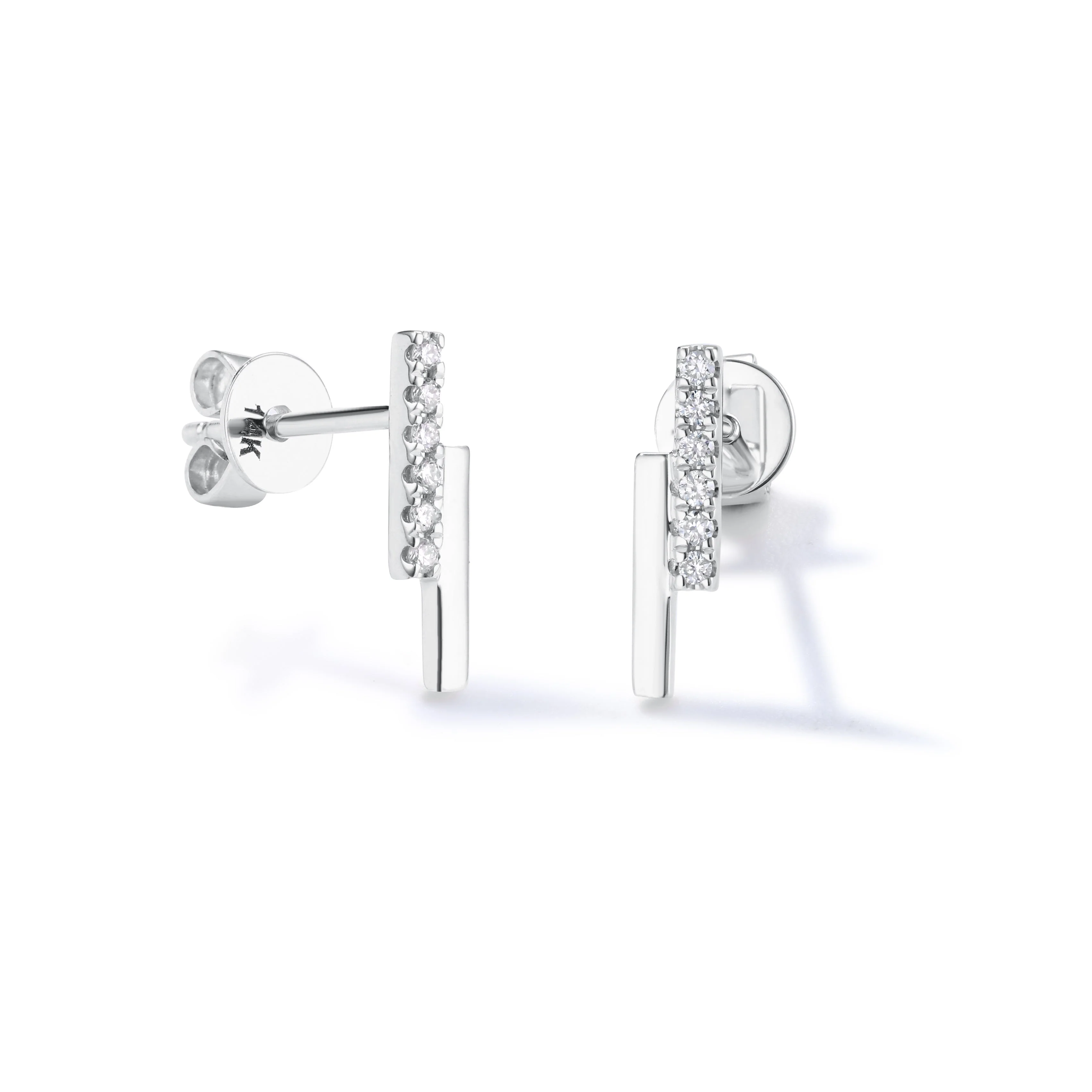 Modern Minimal Diamond Earrings - Image 2