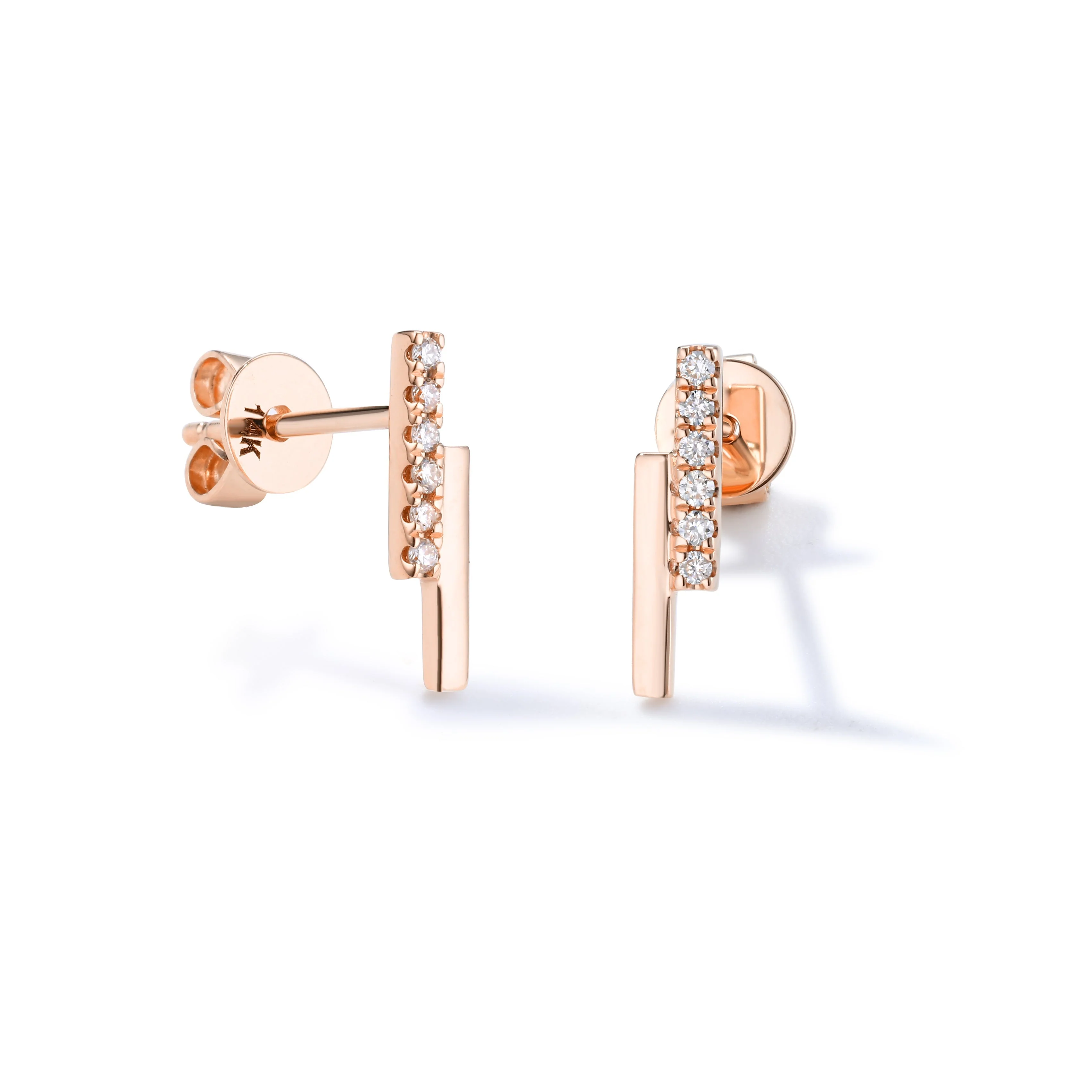 Modern Minimal Diamond Earrings - Image 3