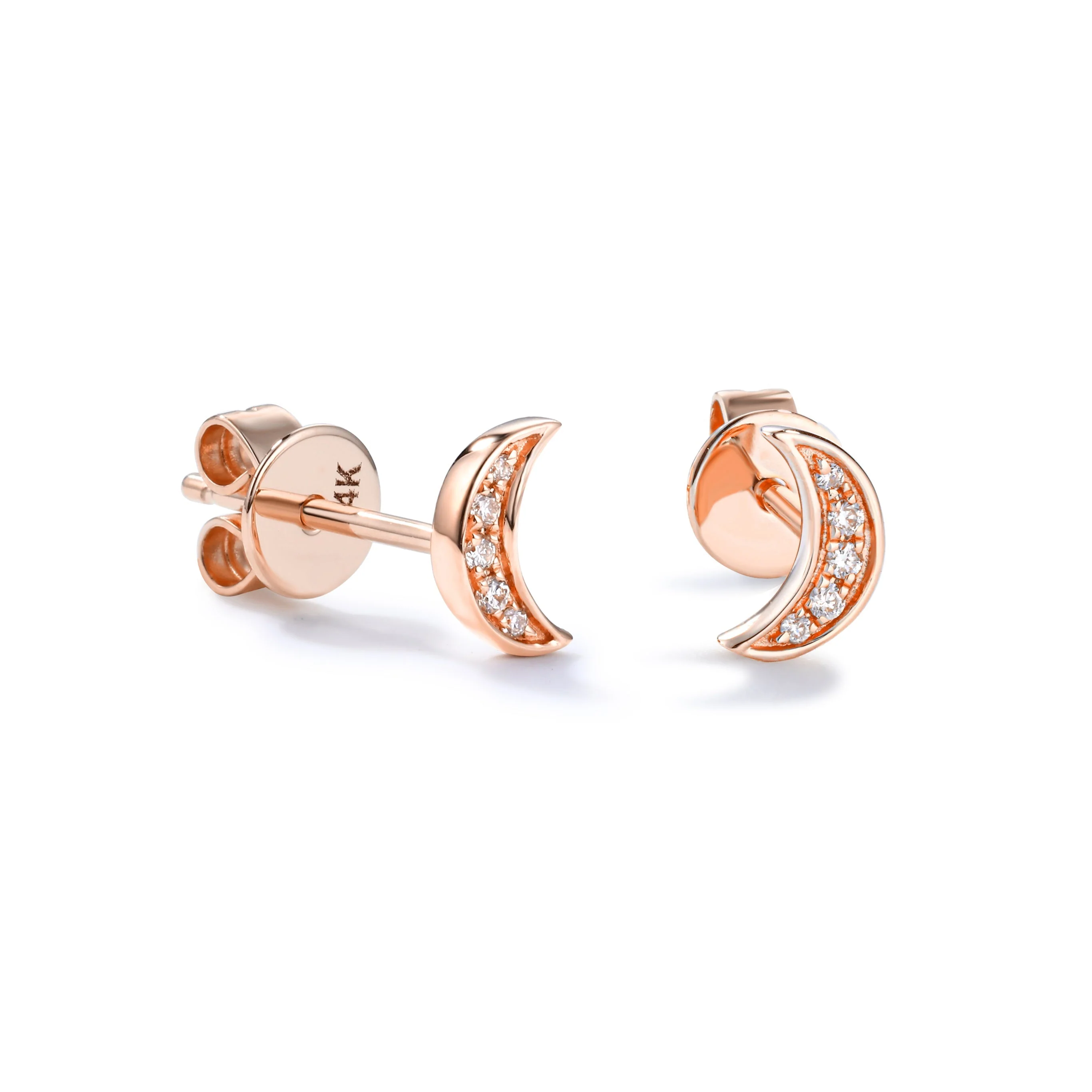 Crescent Moon Stud Earrings - Image 3