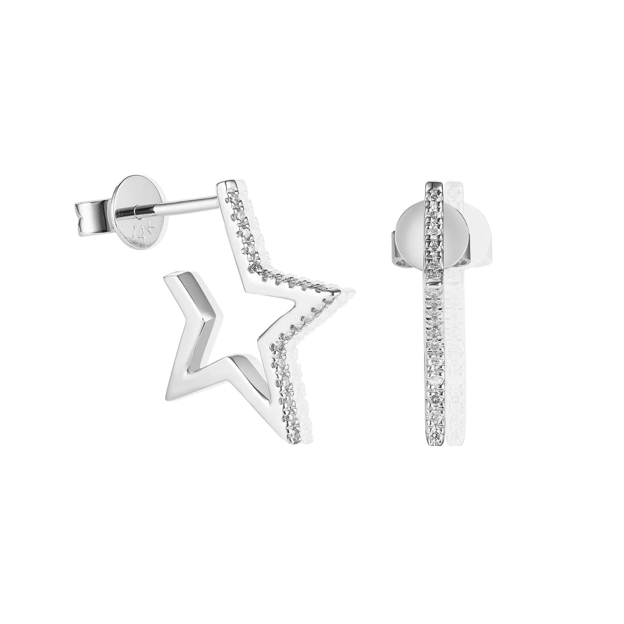 Diamond Half-Star Earrings - Image 2