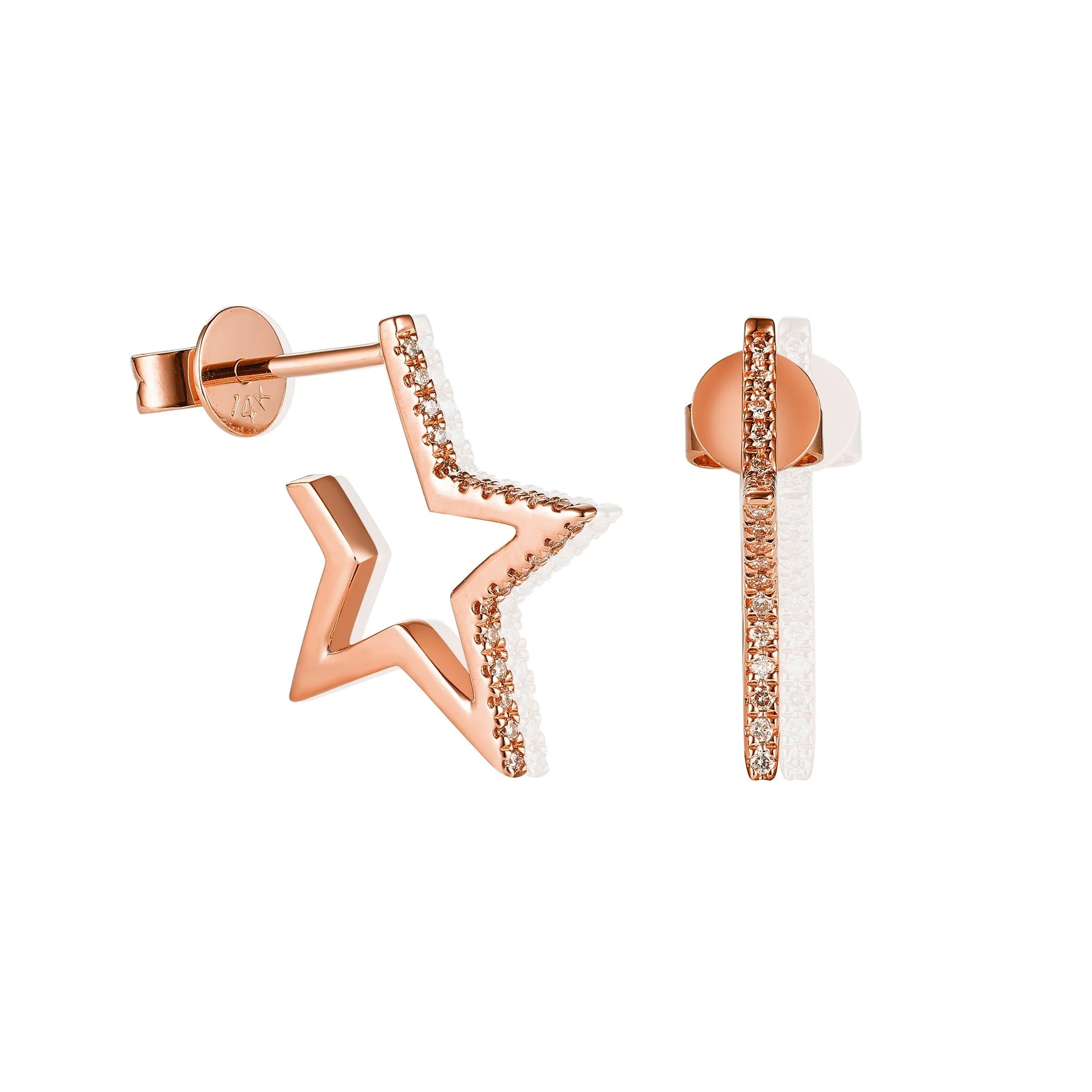 Diamond Half-Star Earrings - Image 3