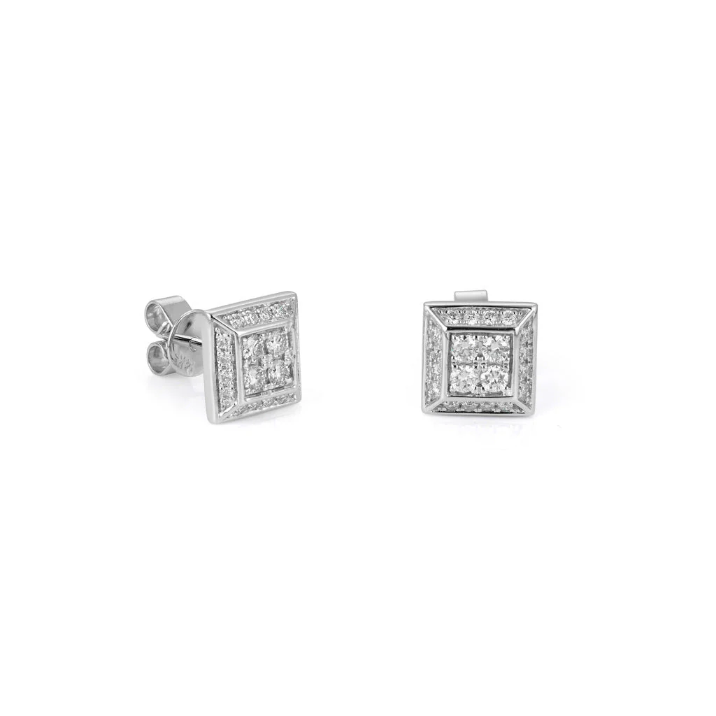 Trapezoid Prism Diamond Earrings - Image 2