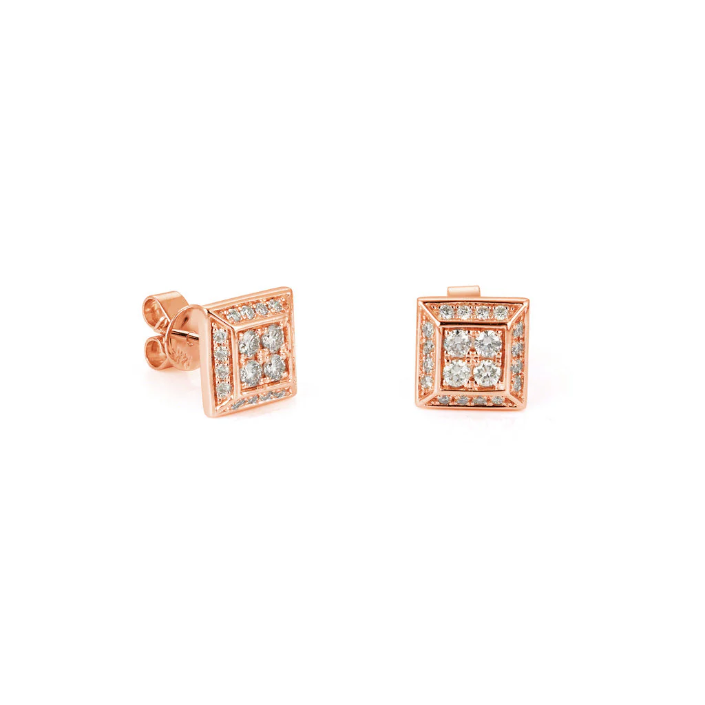 Trapezoid Prism Diamond Earrings - Image 3