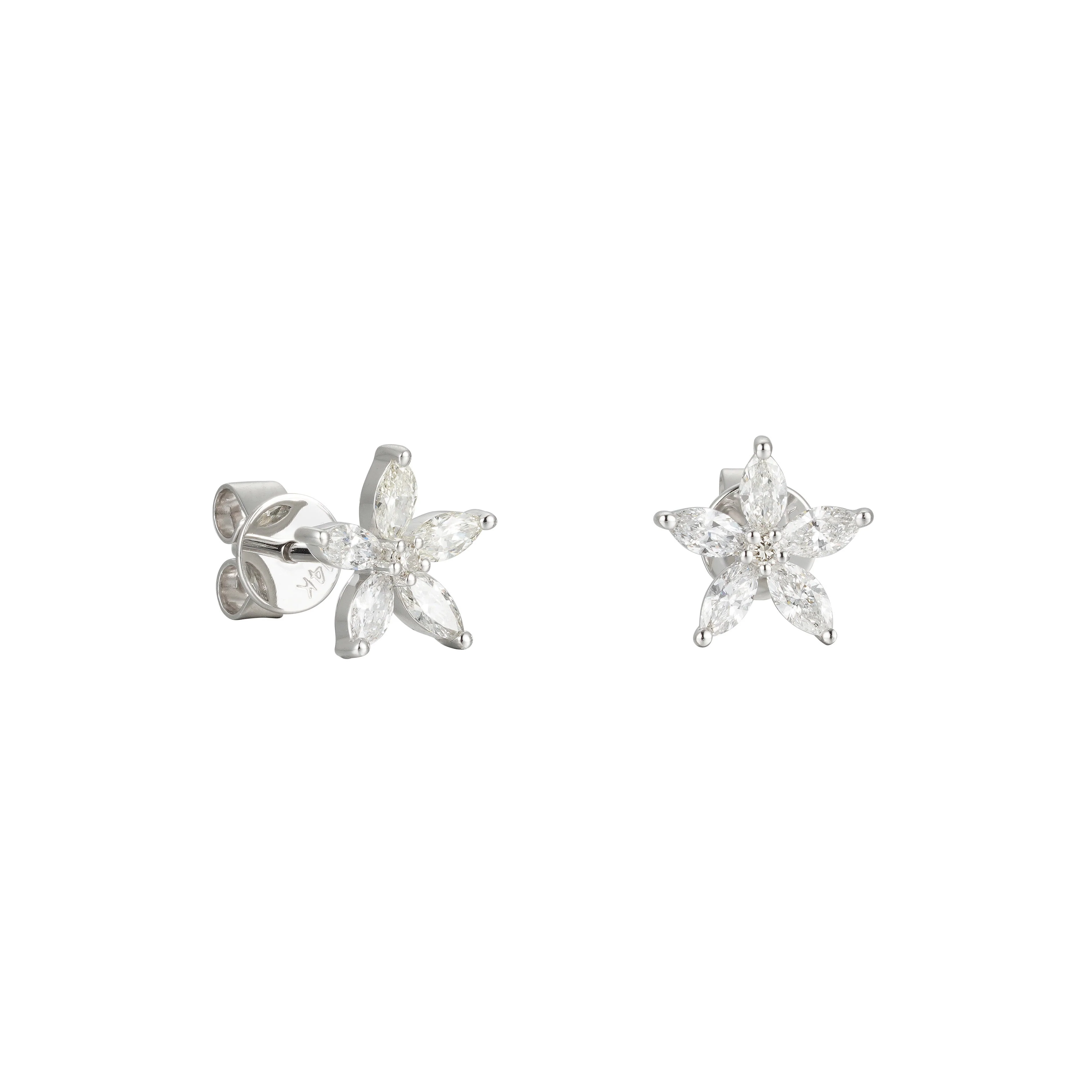 Marquise Star Diamond Earrings - Image 2