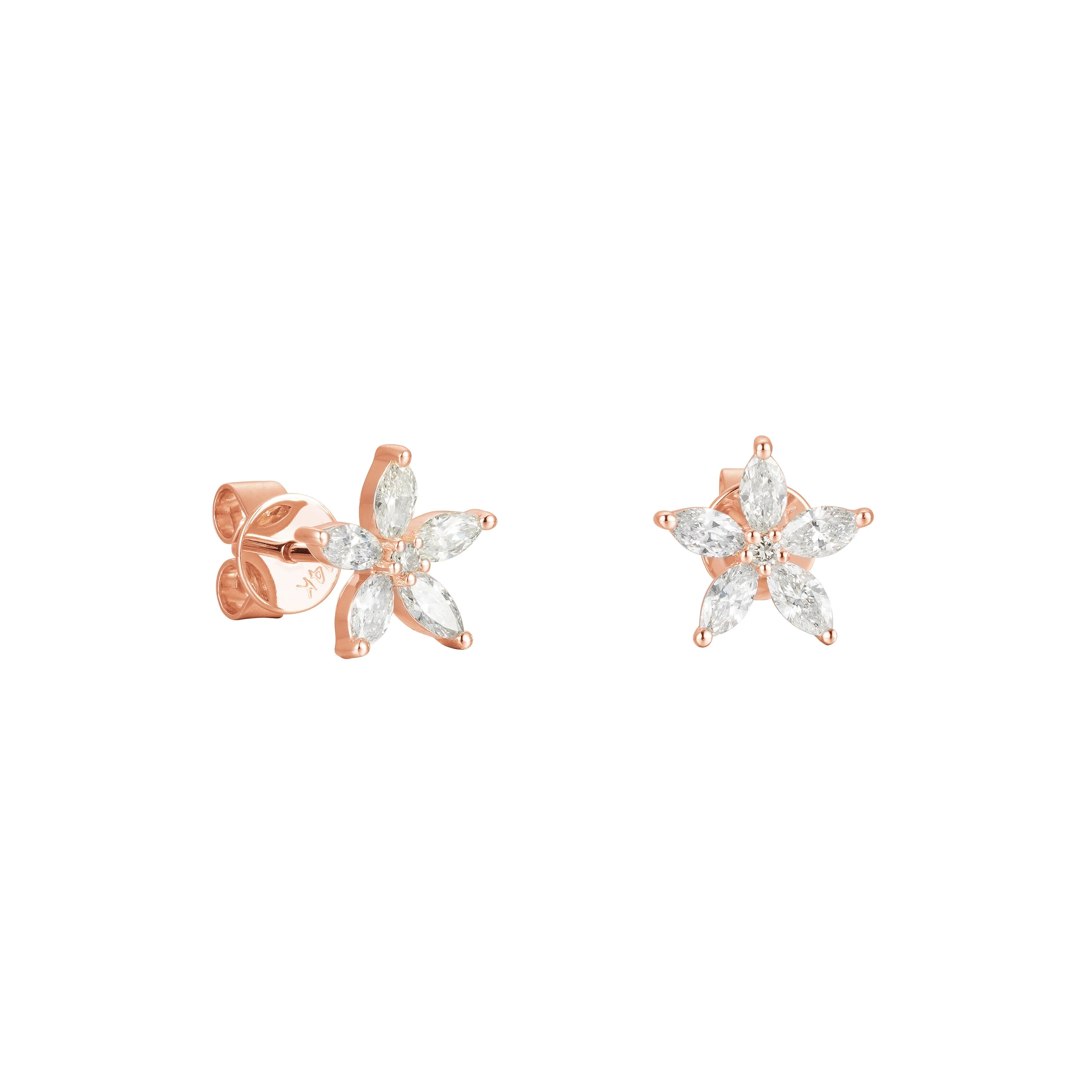 Marquise Star Diamond Earrings - Image 3