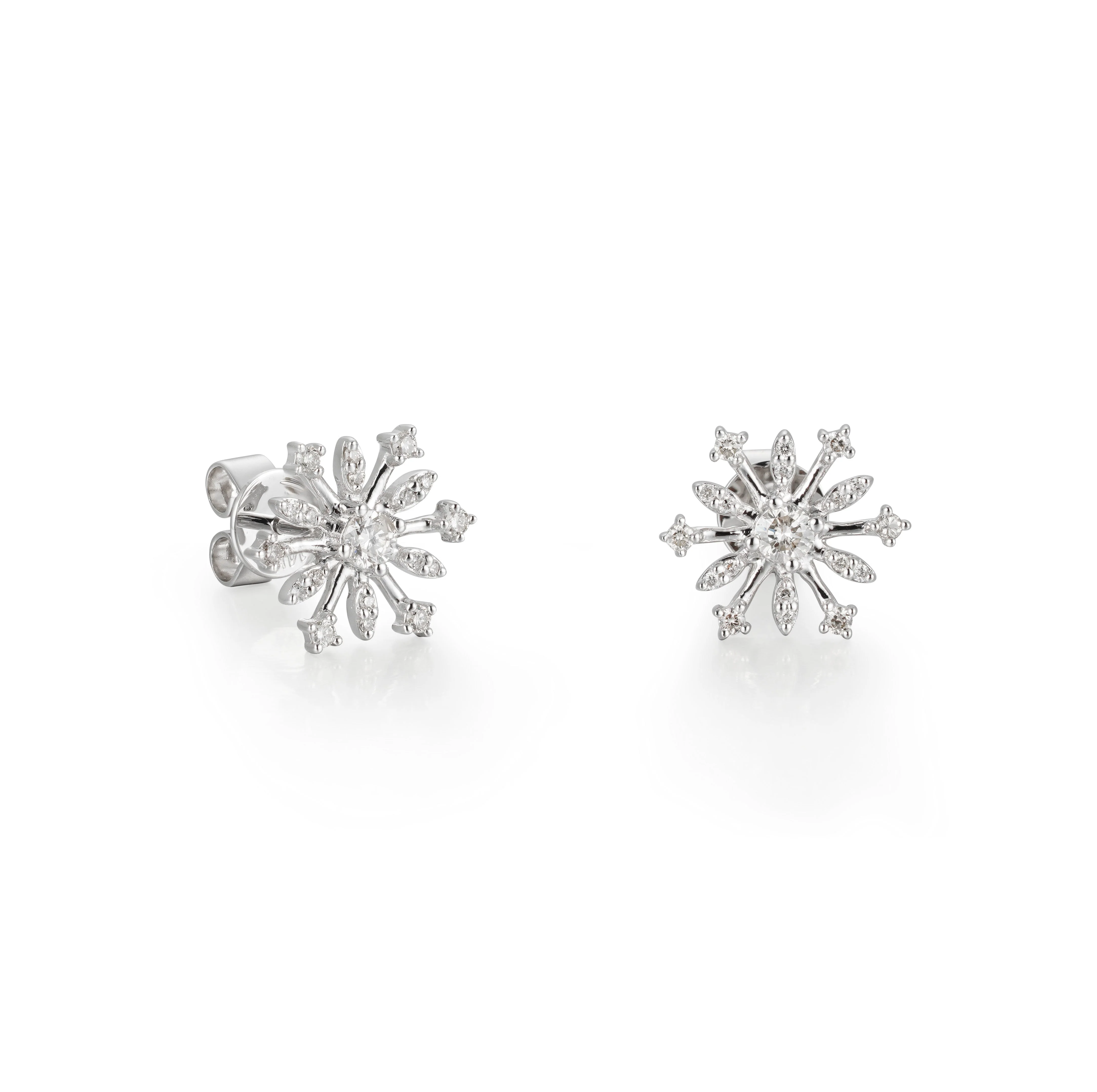 Icy Snowflakes Diamond Earrings - Image 2