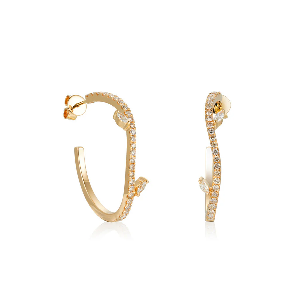 Celestial Foliage Diamond Earrings