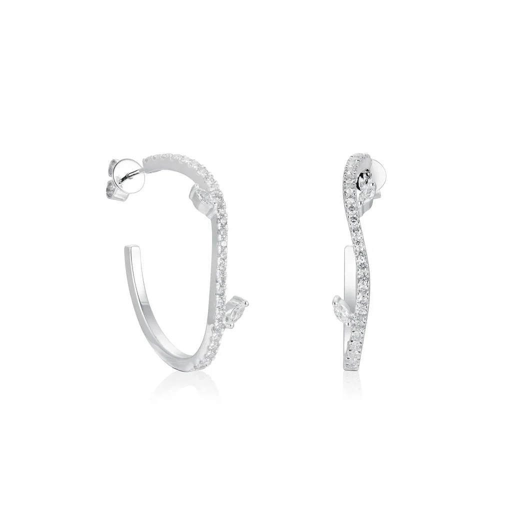 Celestial Foliage Diamond Earrings - Image 2
