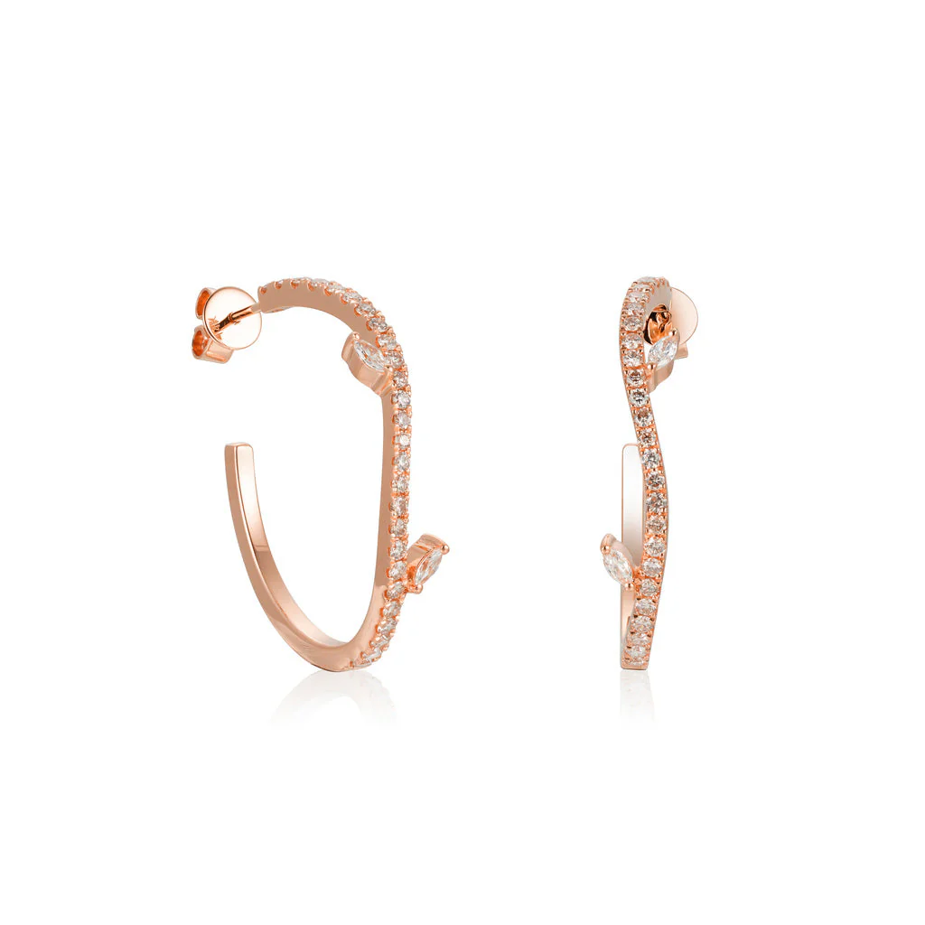 Celestial Foliage Diamond Earrings - Image 3