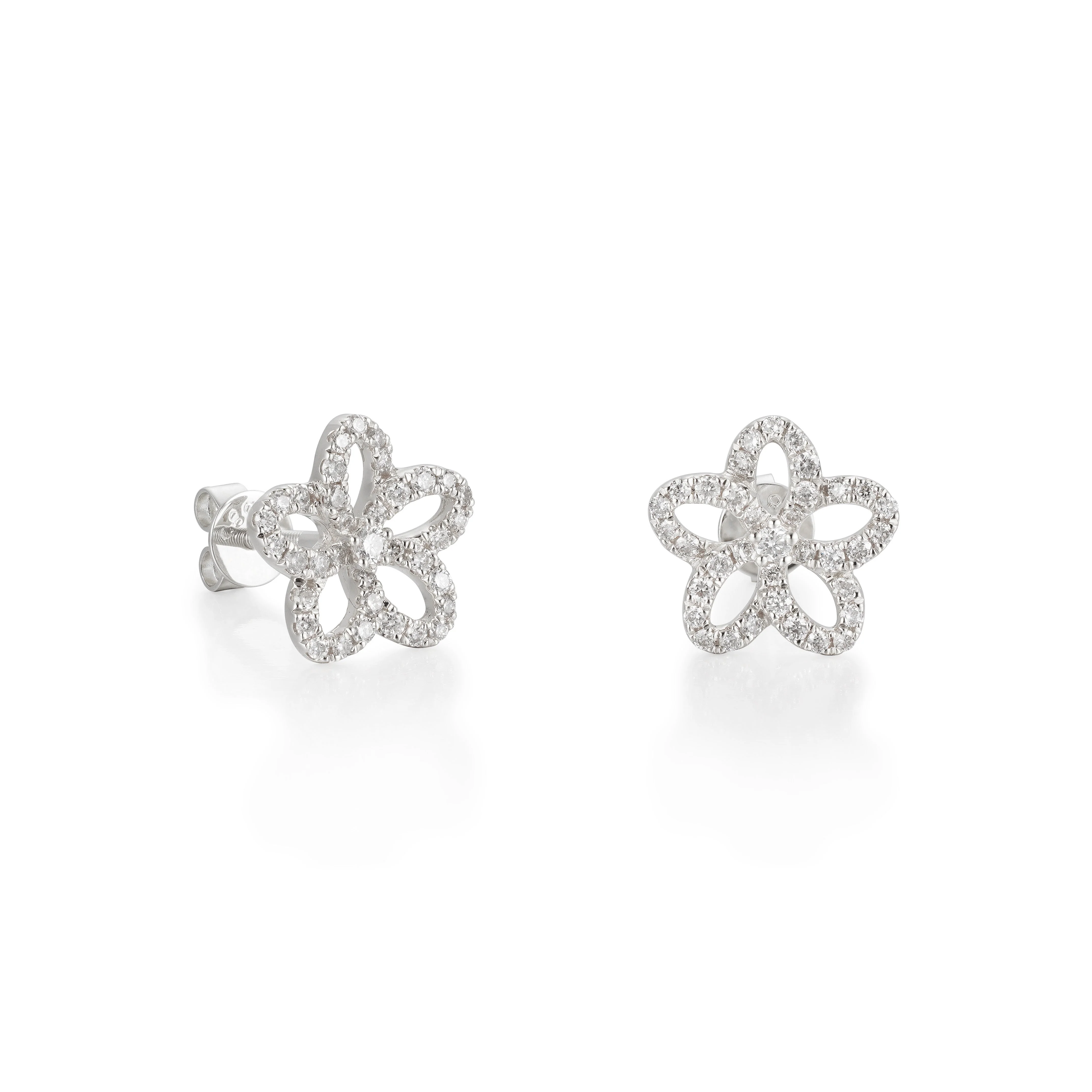 Blossoming Flower Diamond Earrings - Image 2