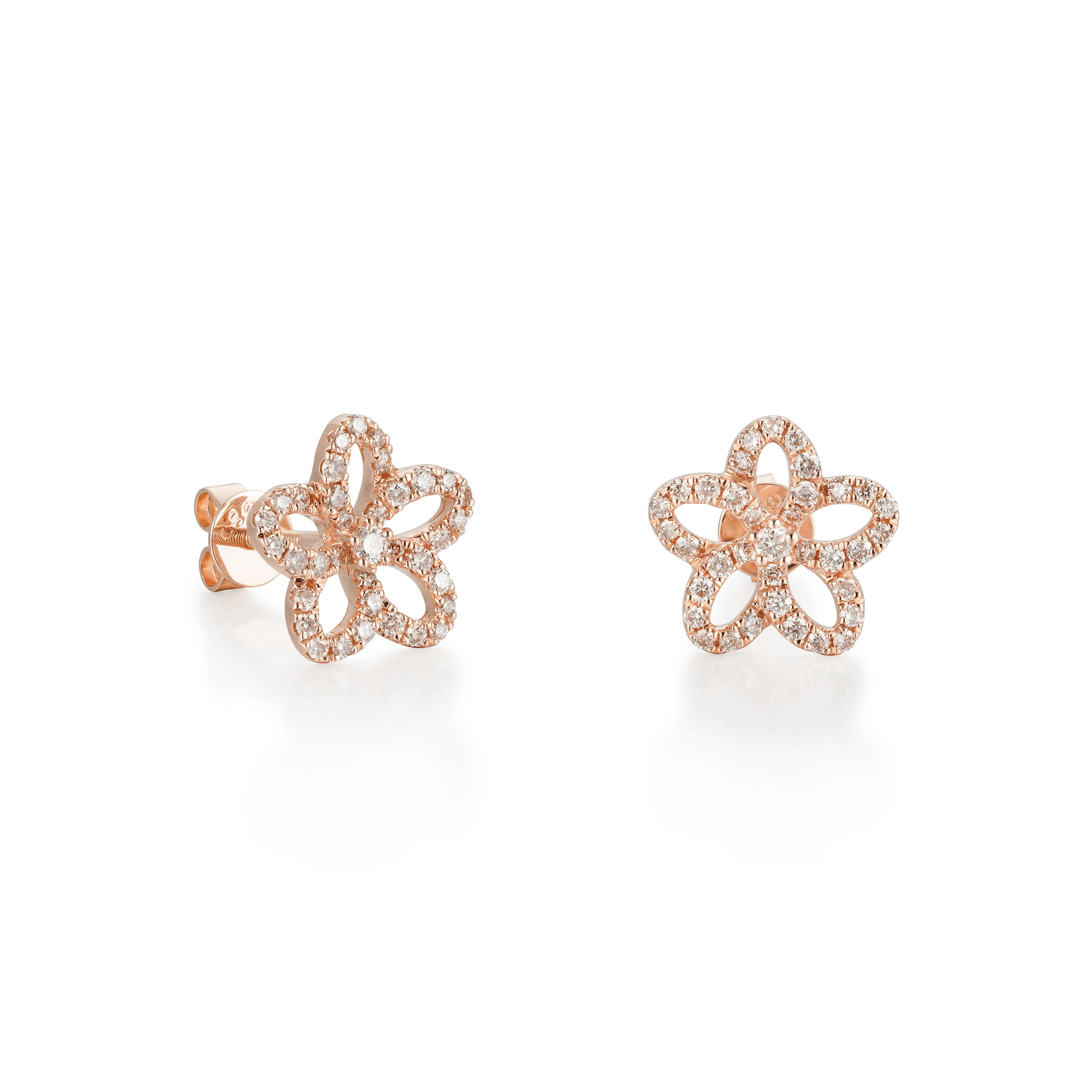 Blossoming Flower Diamond Earrings - Image 3