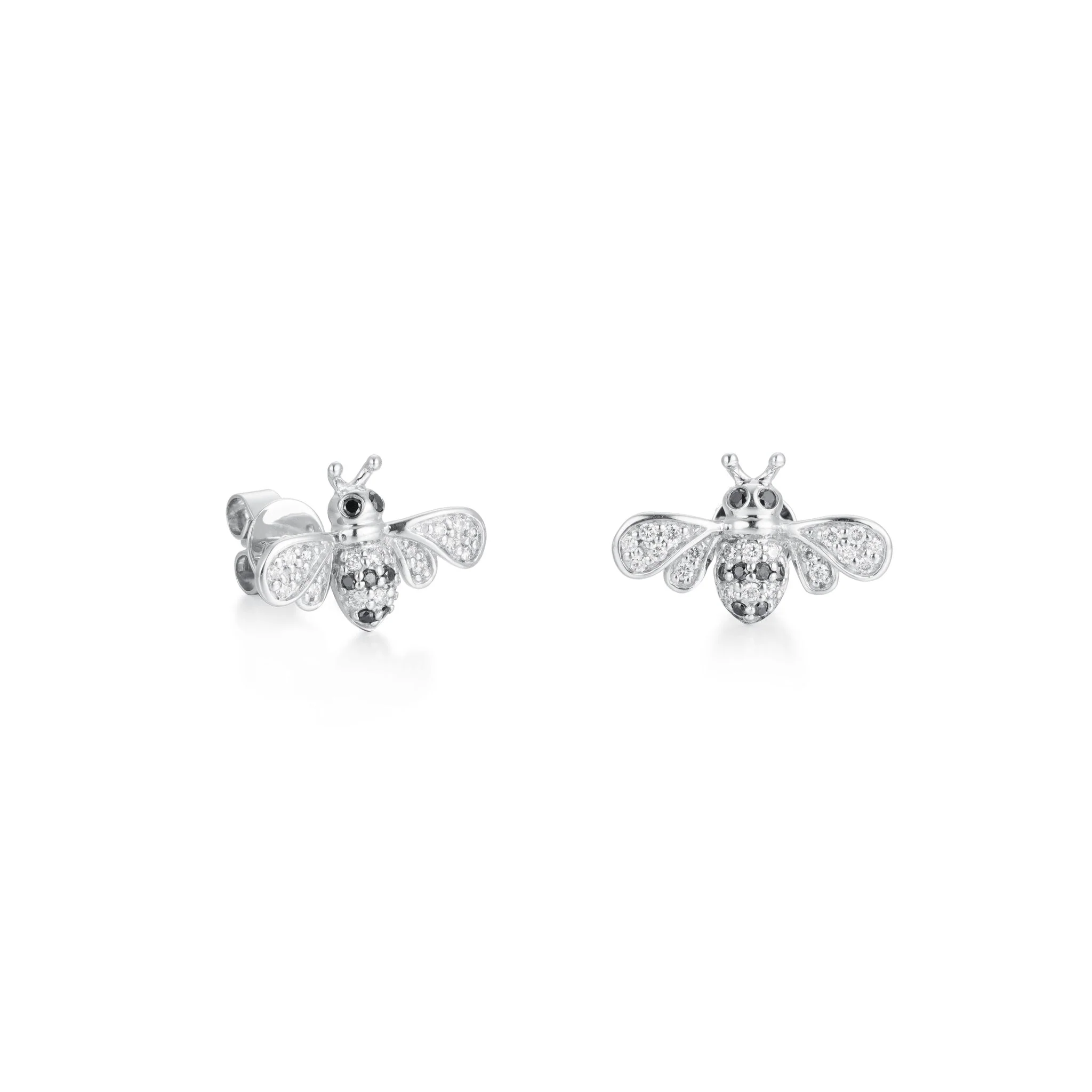 Diamond Bumblebee Stud Earrings - Image 2