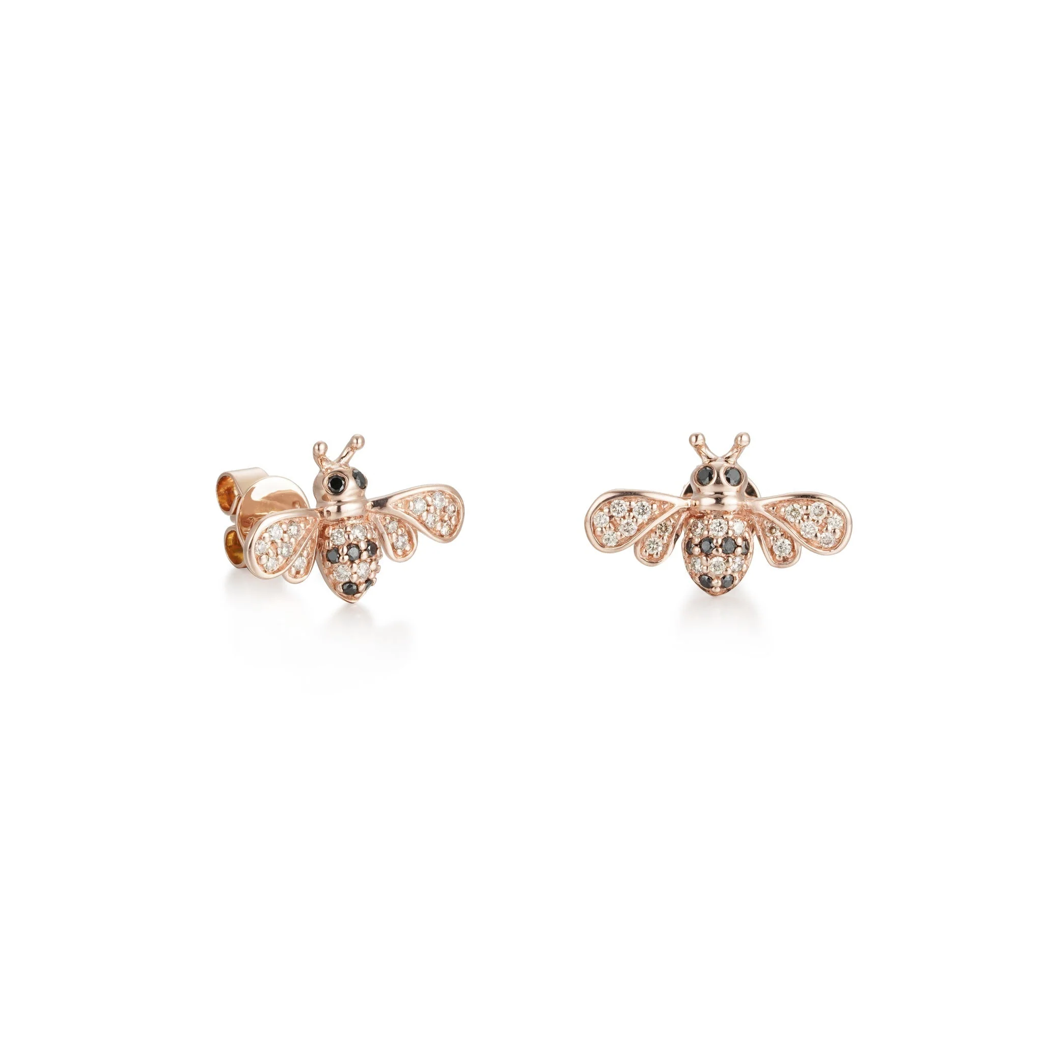 Diamond Bumblebee Stud Earrings - Image 3