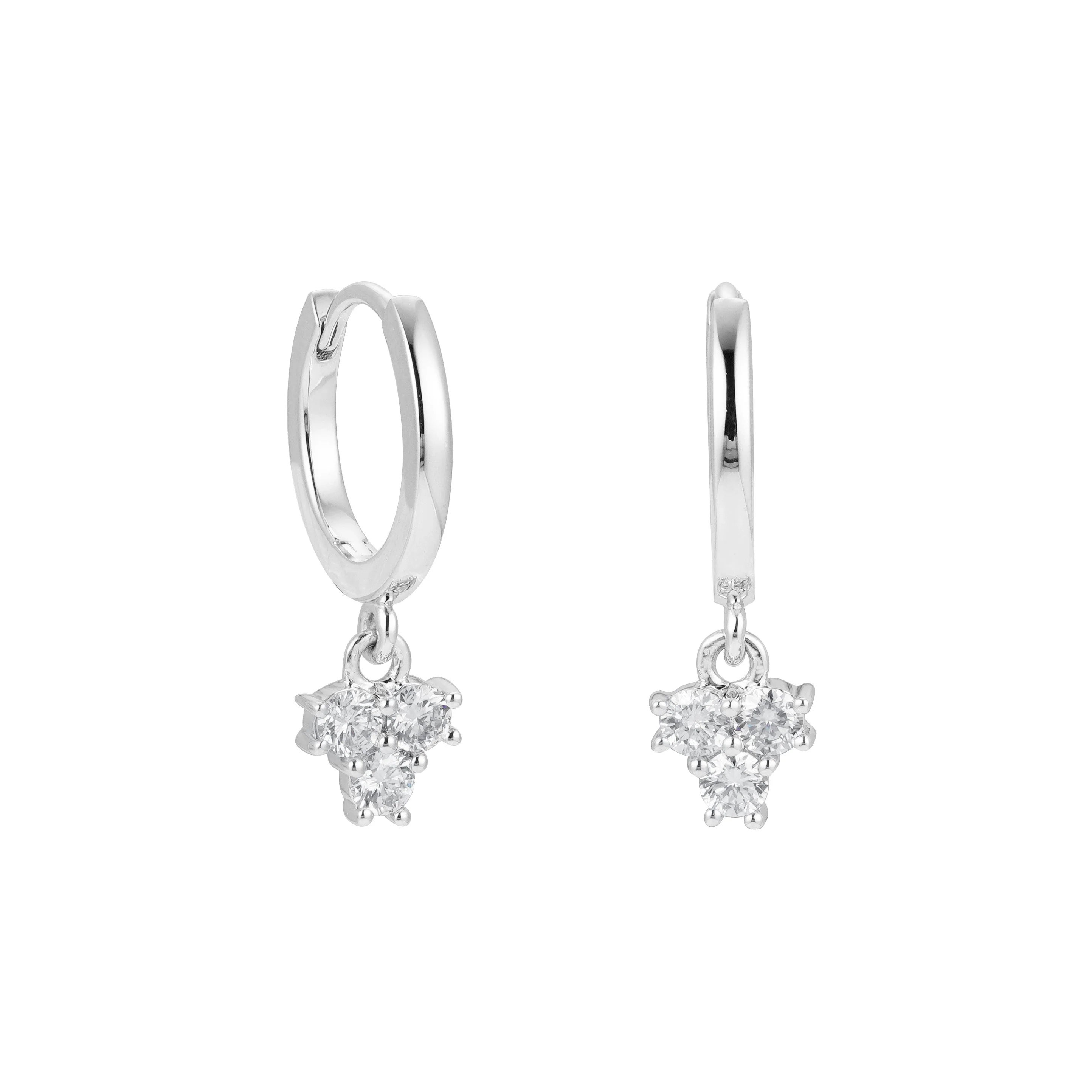 Shimmering Trio Diamond Earrings - Image 2