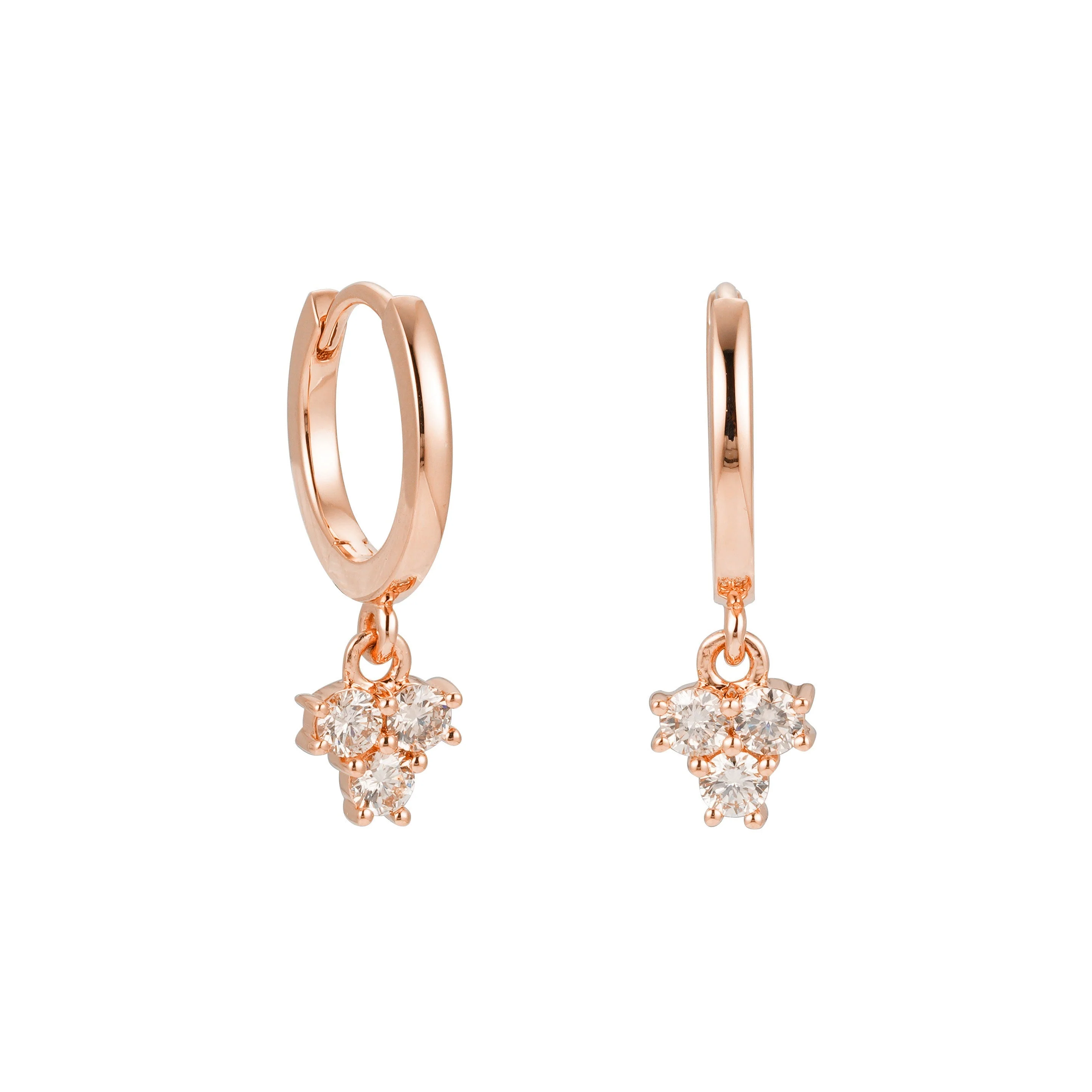 Shimmering Trio Diamond Earrings - Image 3
