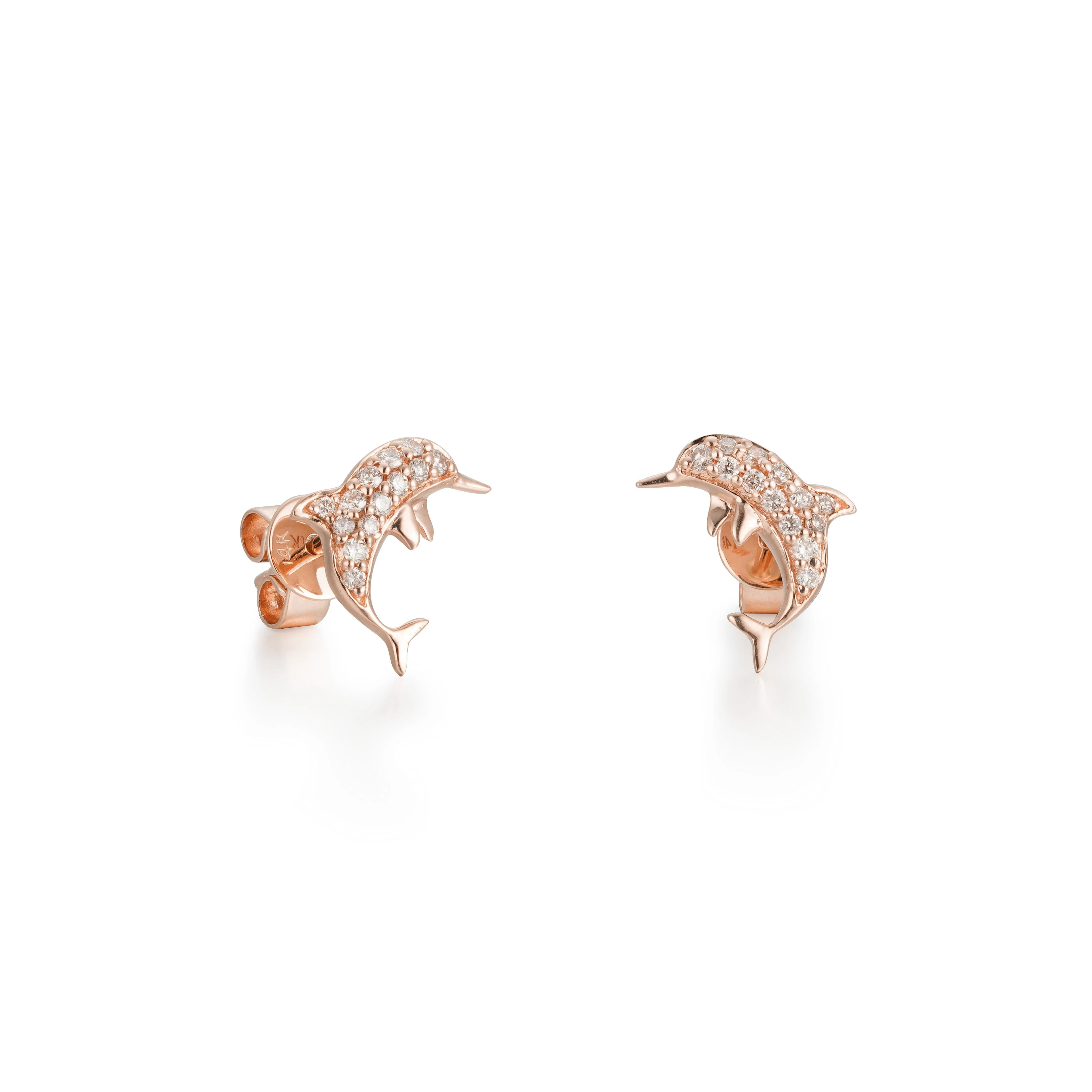 Diamond Dolphin Earrings - Image 3