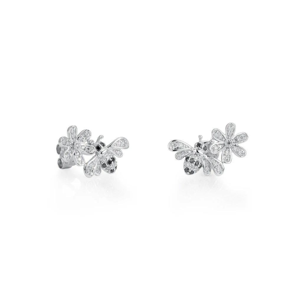 Diamond Honeybee Stud Earrings - Image 2
