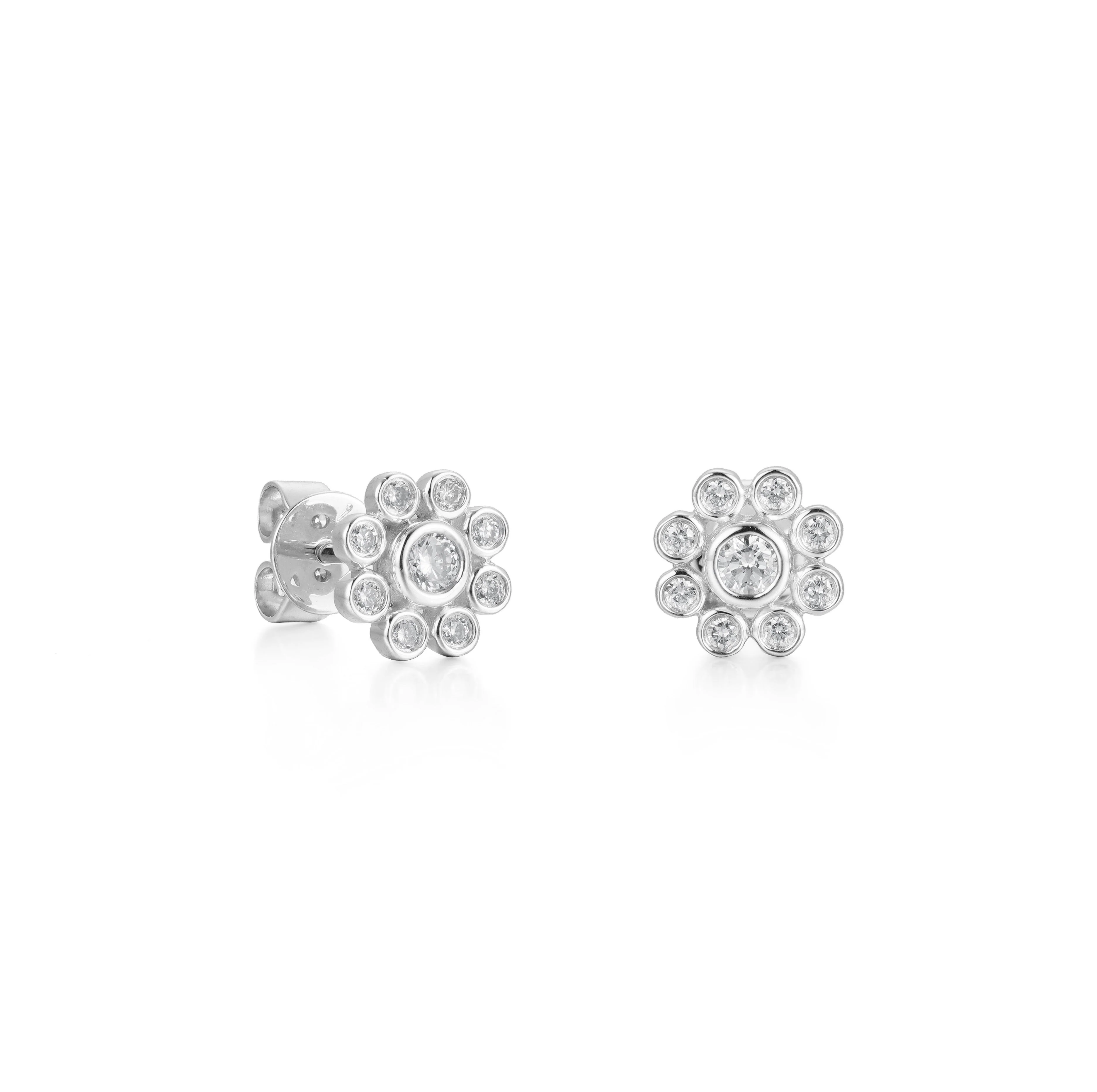 Meadow Blooms Diamond Stud Earrings - Image 2