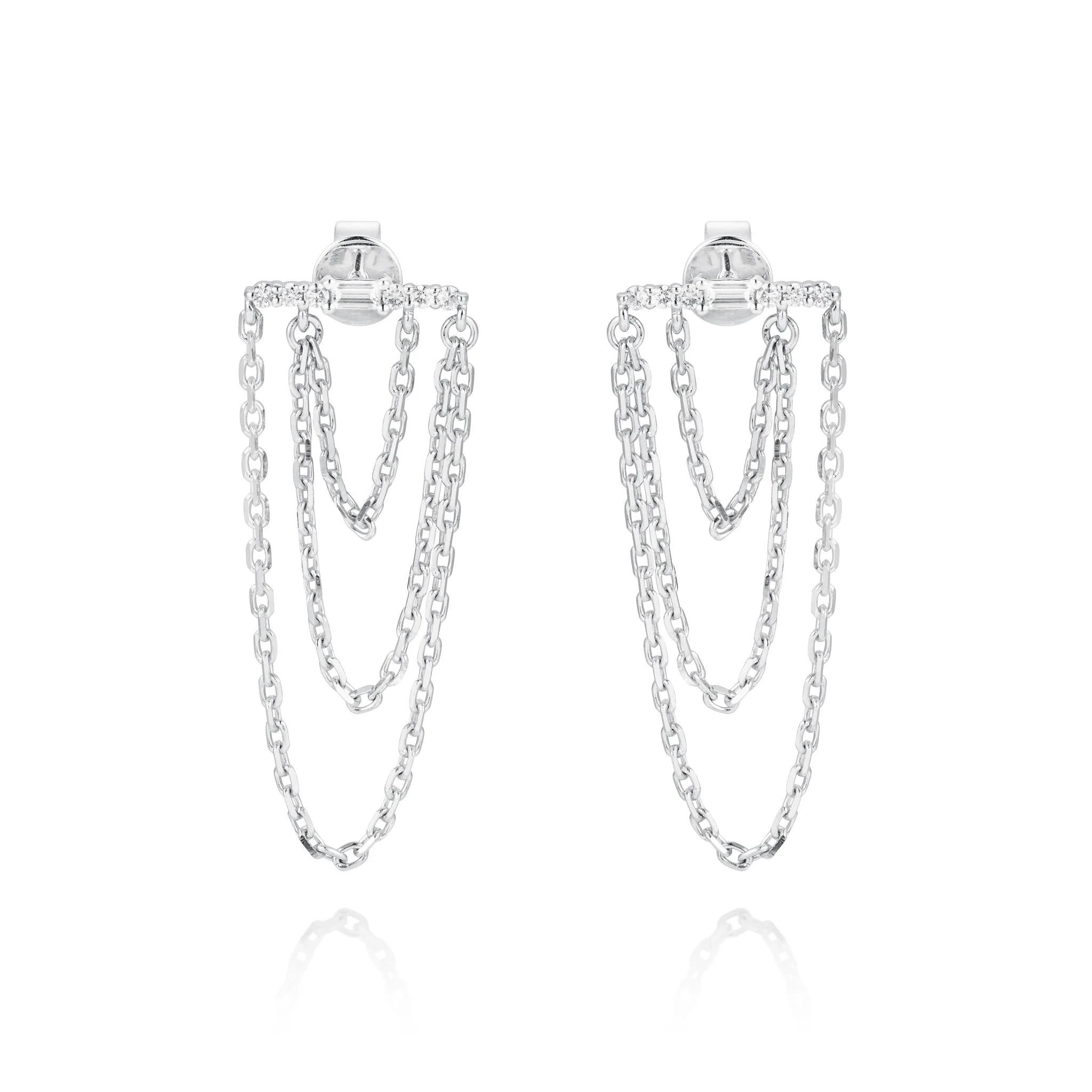 Golden Cascade Diamond Earrings - Image 2