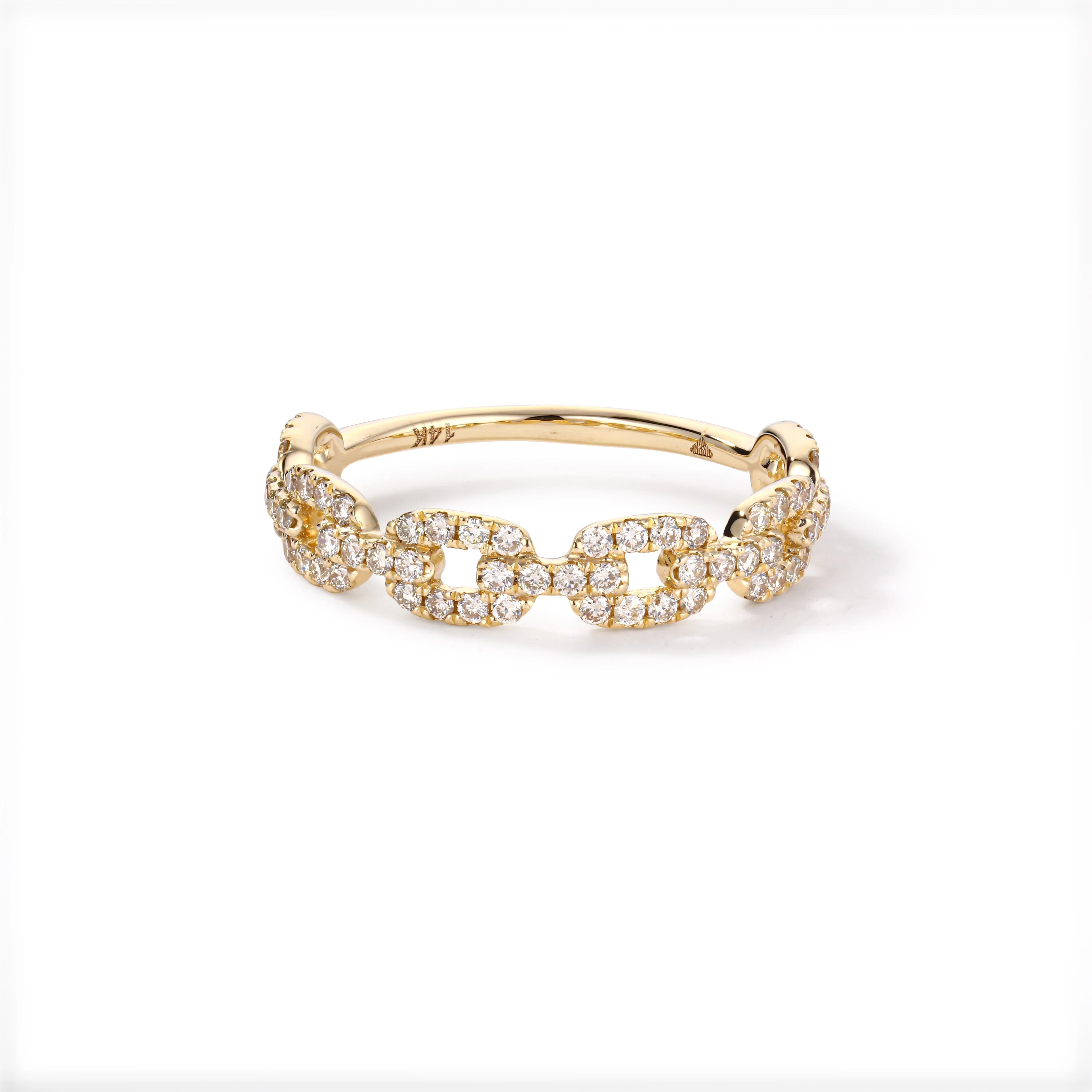 Glistening Square Links Diamond Ring - Image 2