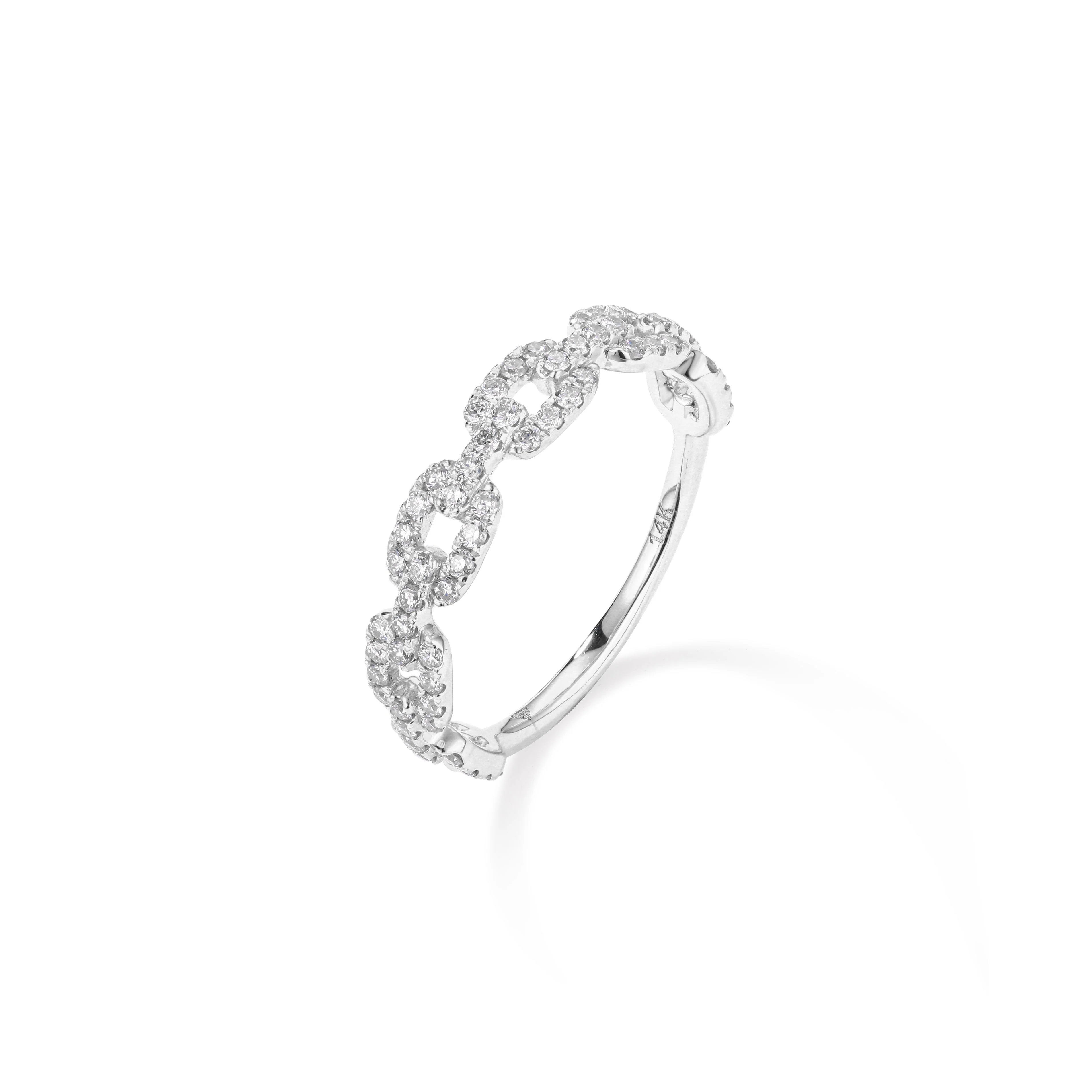 Glistening Square Links Diamond Ring - Image 4