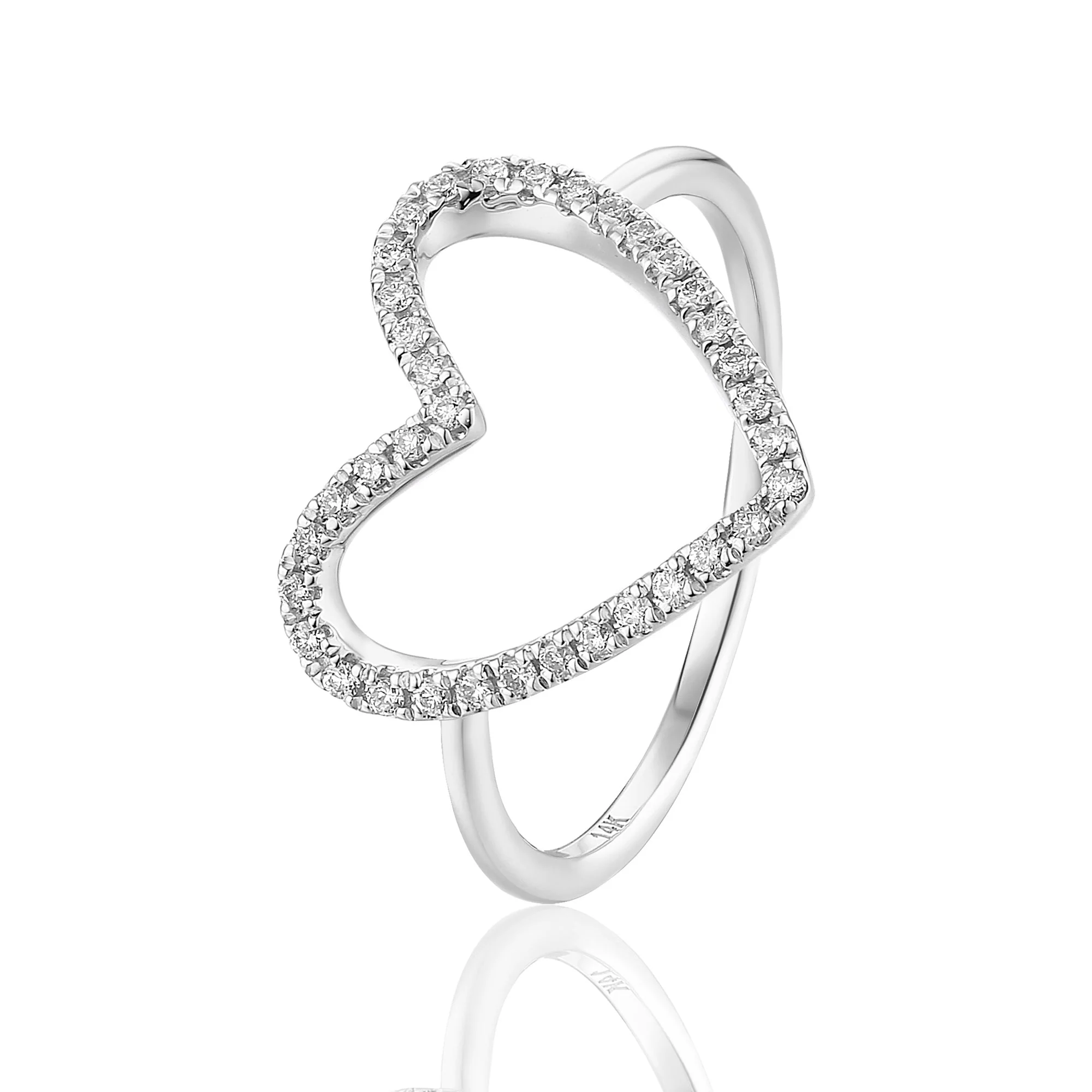 Diamond Encrusted Heart Halo Ring - Image 2