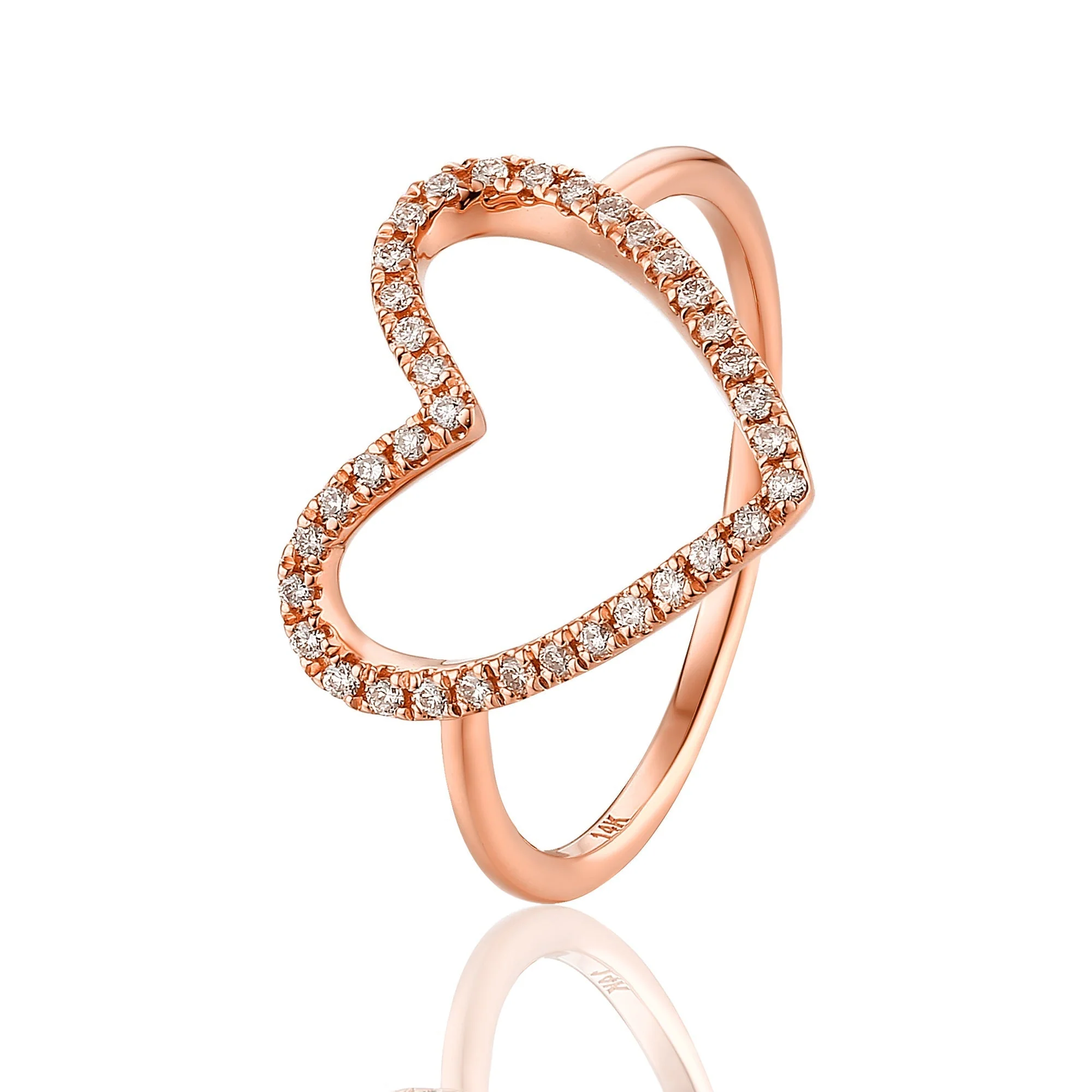 Diamond Encrusted Heart Halo Ring - Image 3