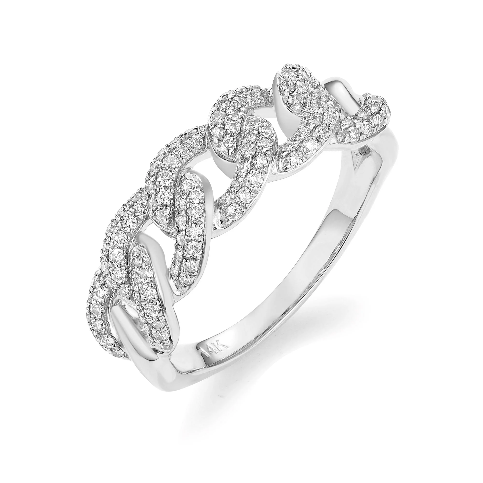Diamond Curved Cuban Link Ring - Image 3