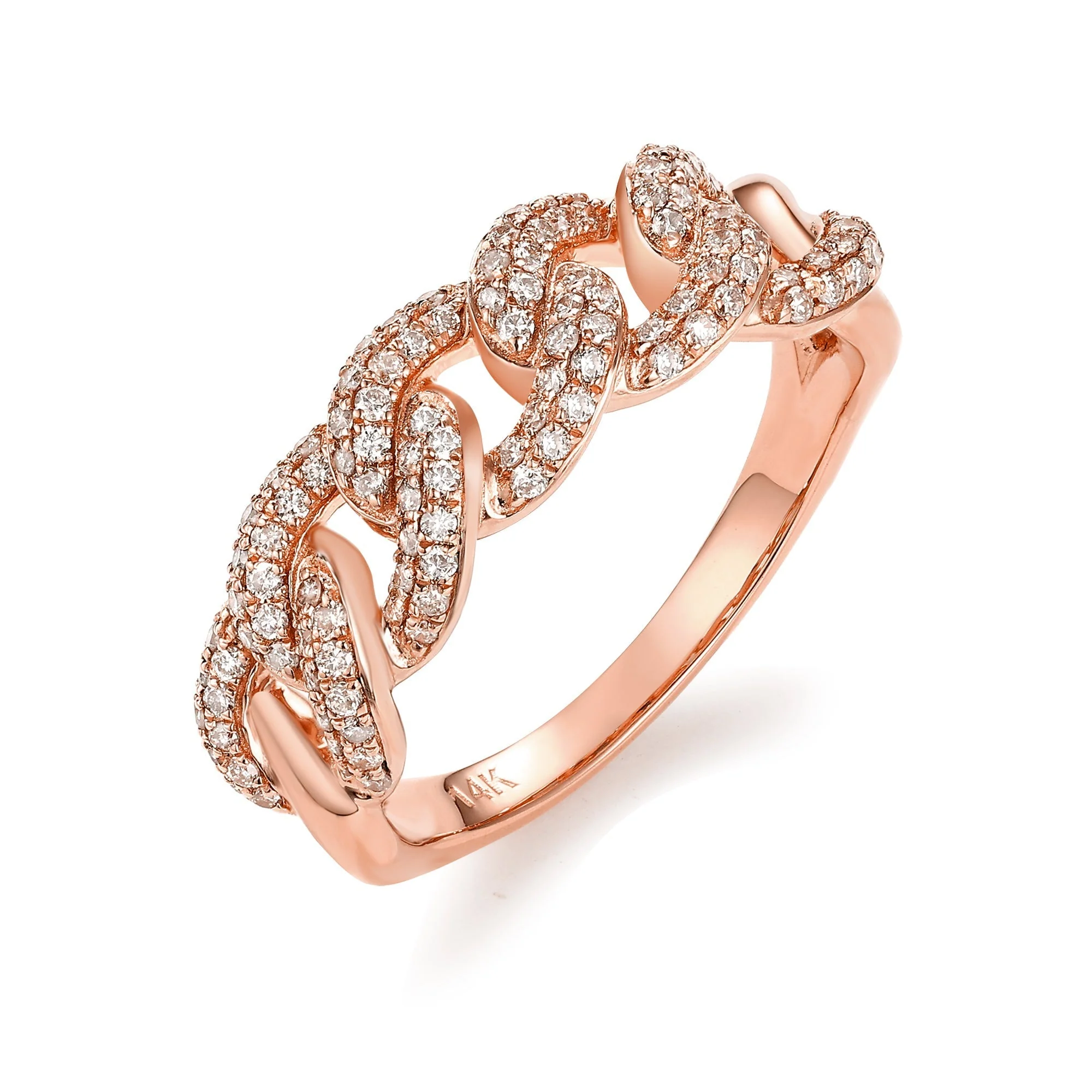 Diamond Curved Cuban Link Ring - Image 4