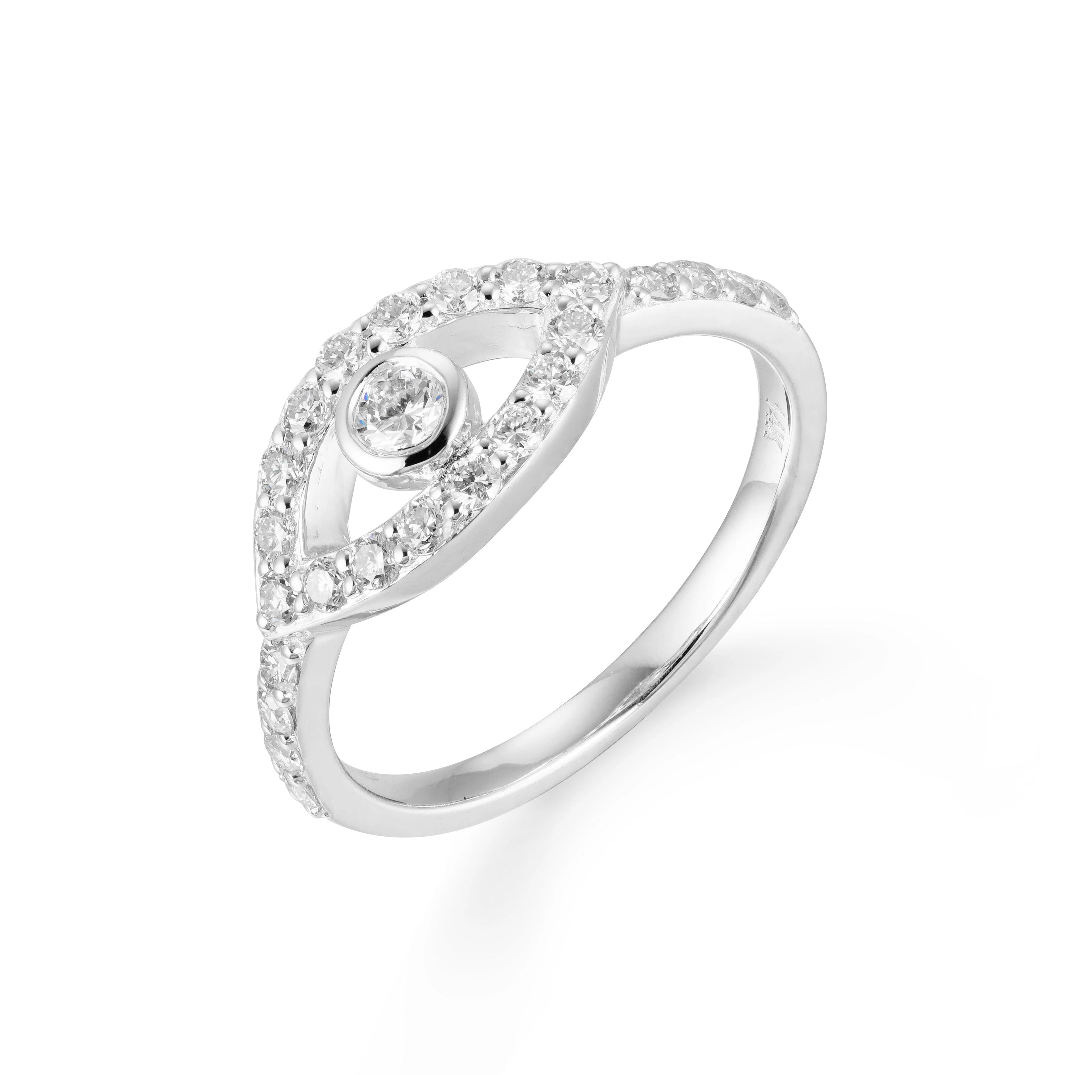10 Pointer Evil Eye Diamond Solitaire Ring - Image 4