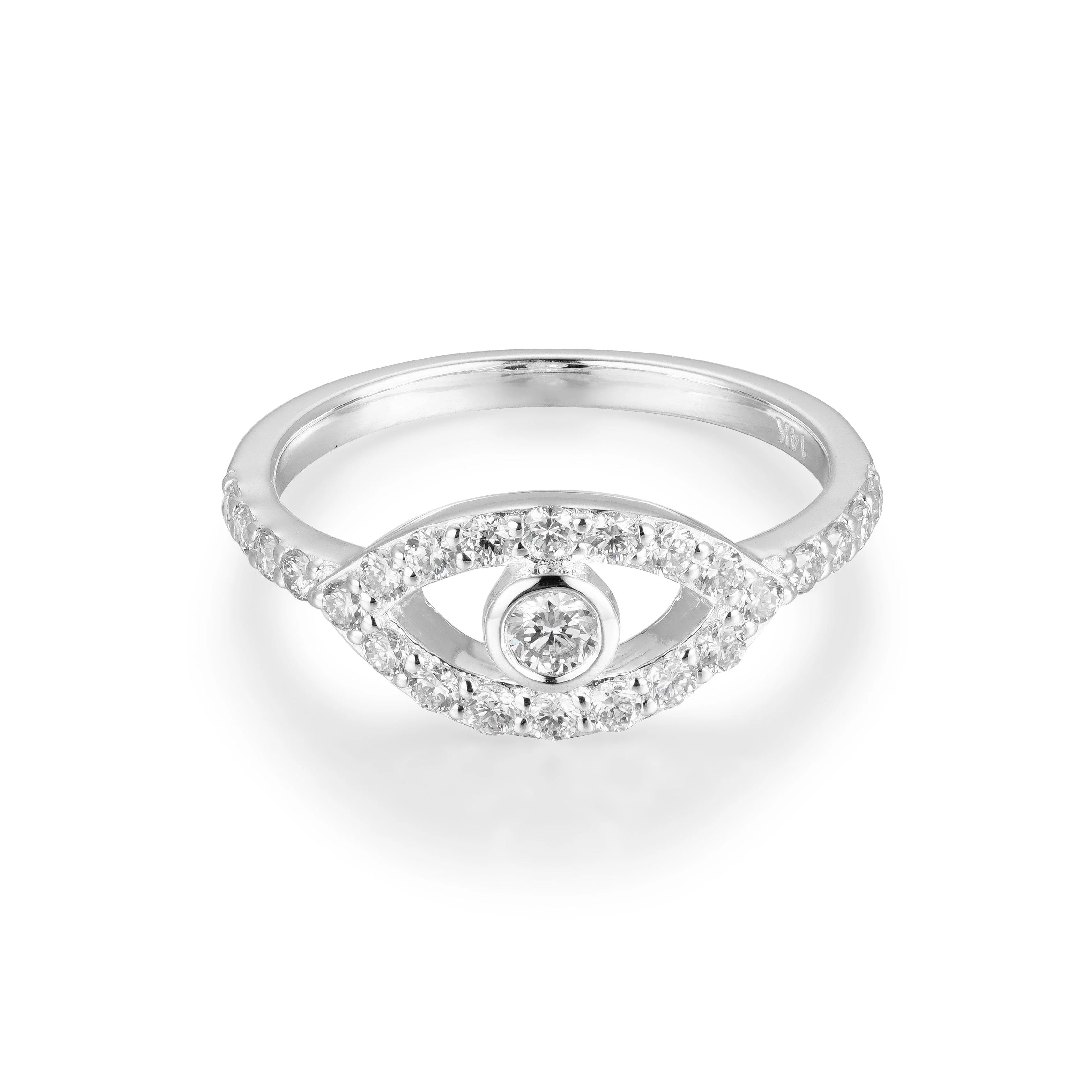 10 Pointer Evil Eye Diamond Solitaire Ring - Image 5