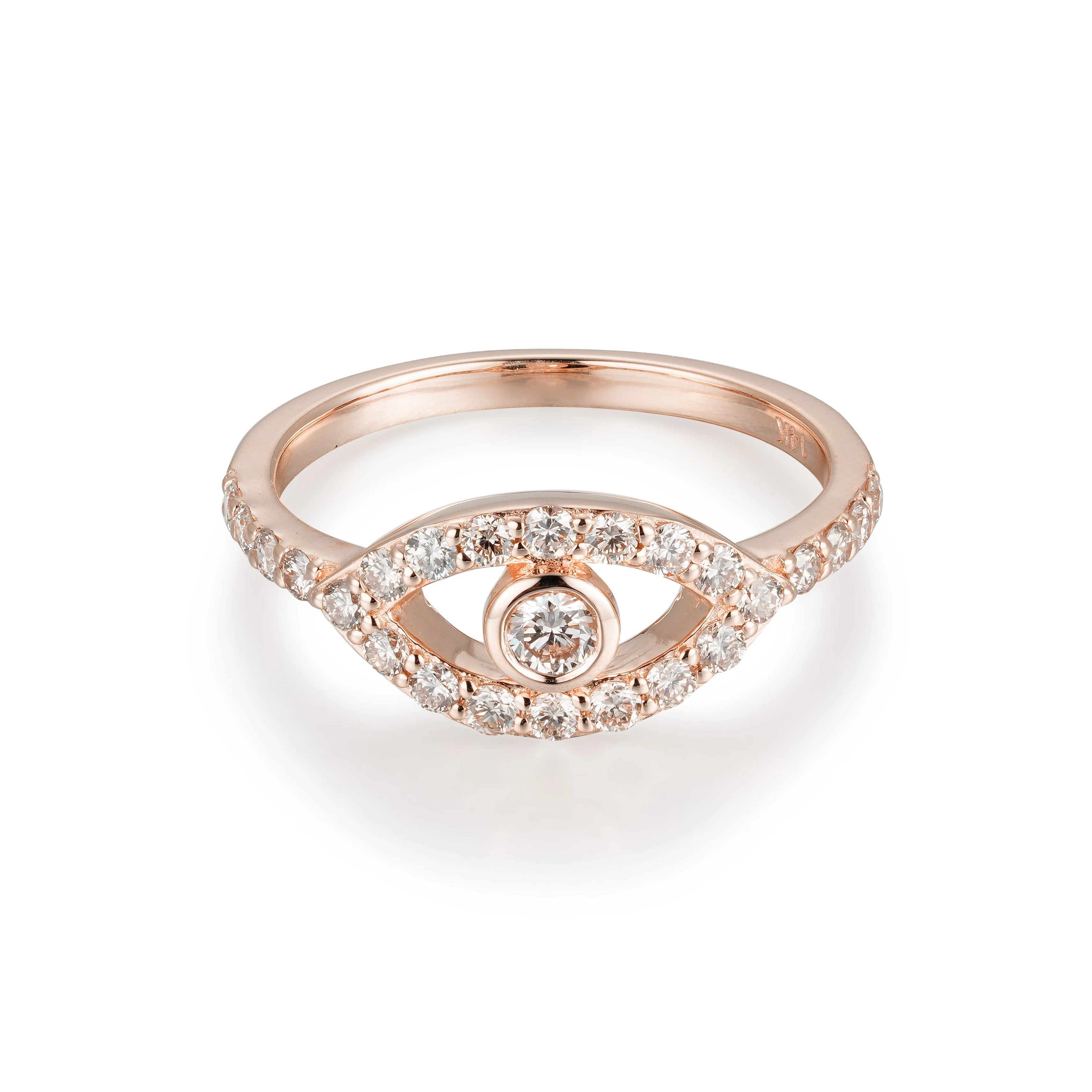 10 Pointer Evil Eye Diamond Solitaire Ring - Image 8