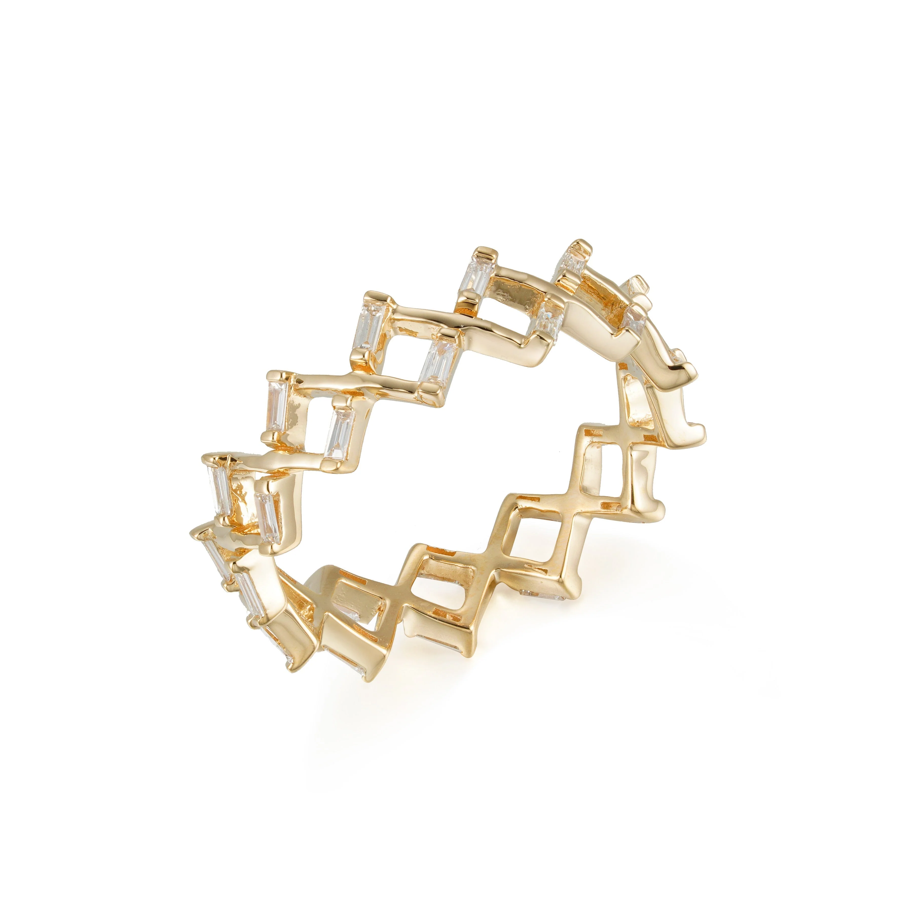 Zig Zag Baguette Diamond Ring