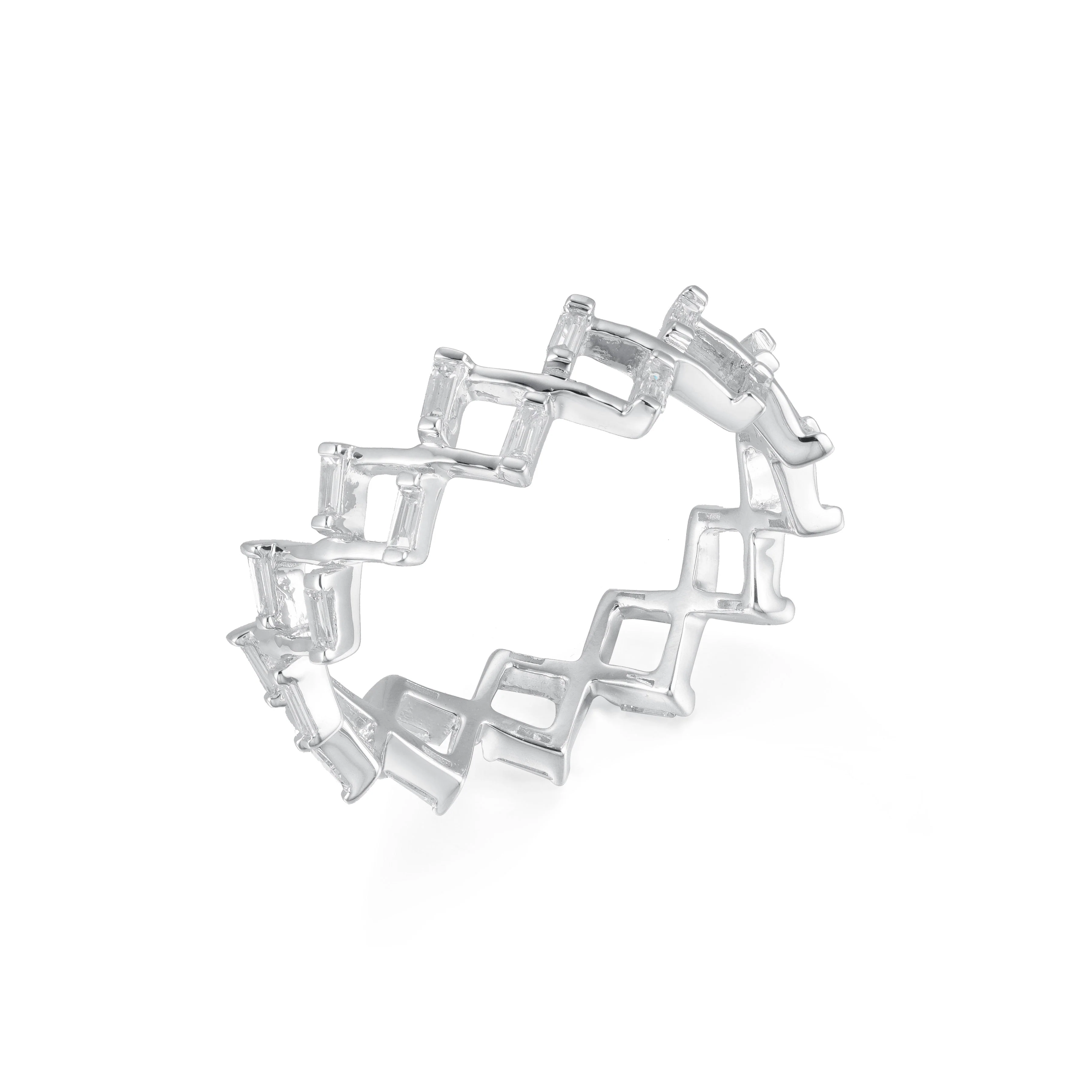 Zig Zag Baguette Diamond Ring - Image 4