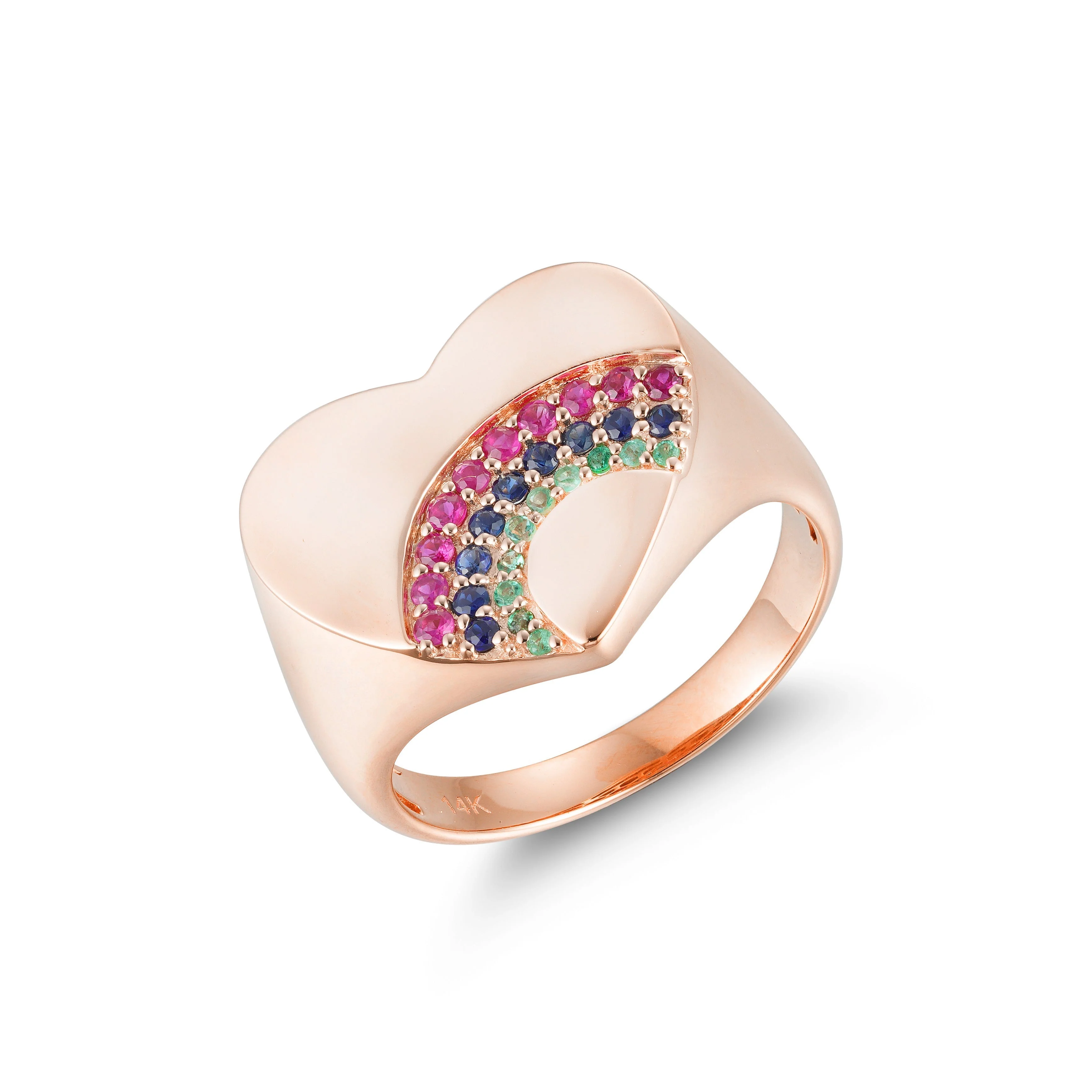 Rainbow Heart Signet Ring - Image 3