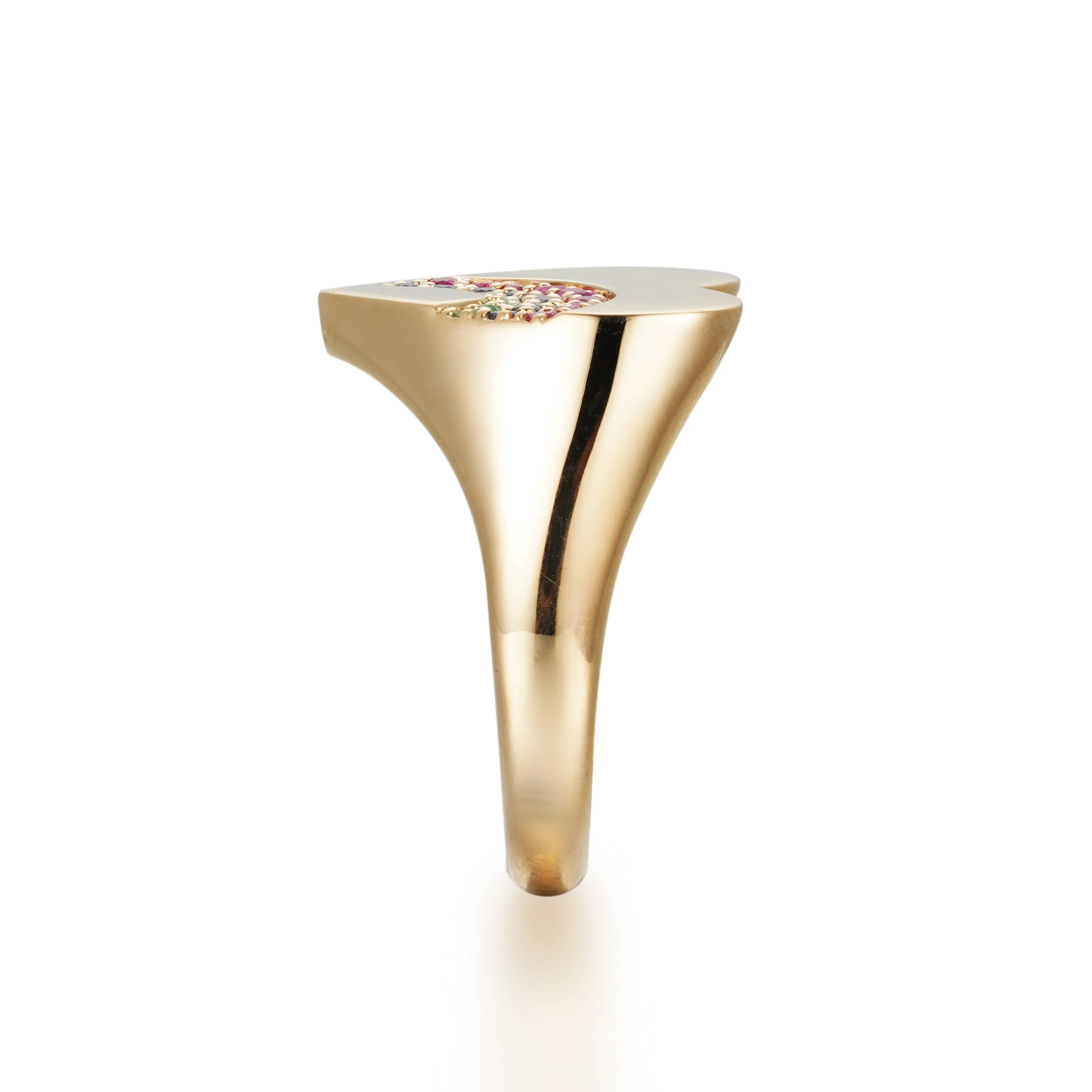 Rainbow Heart Signet Ring - Image 5